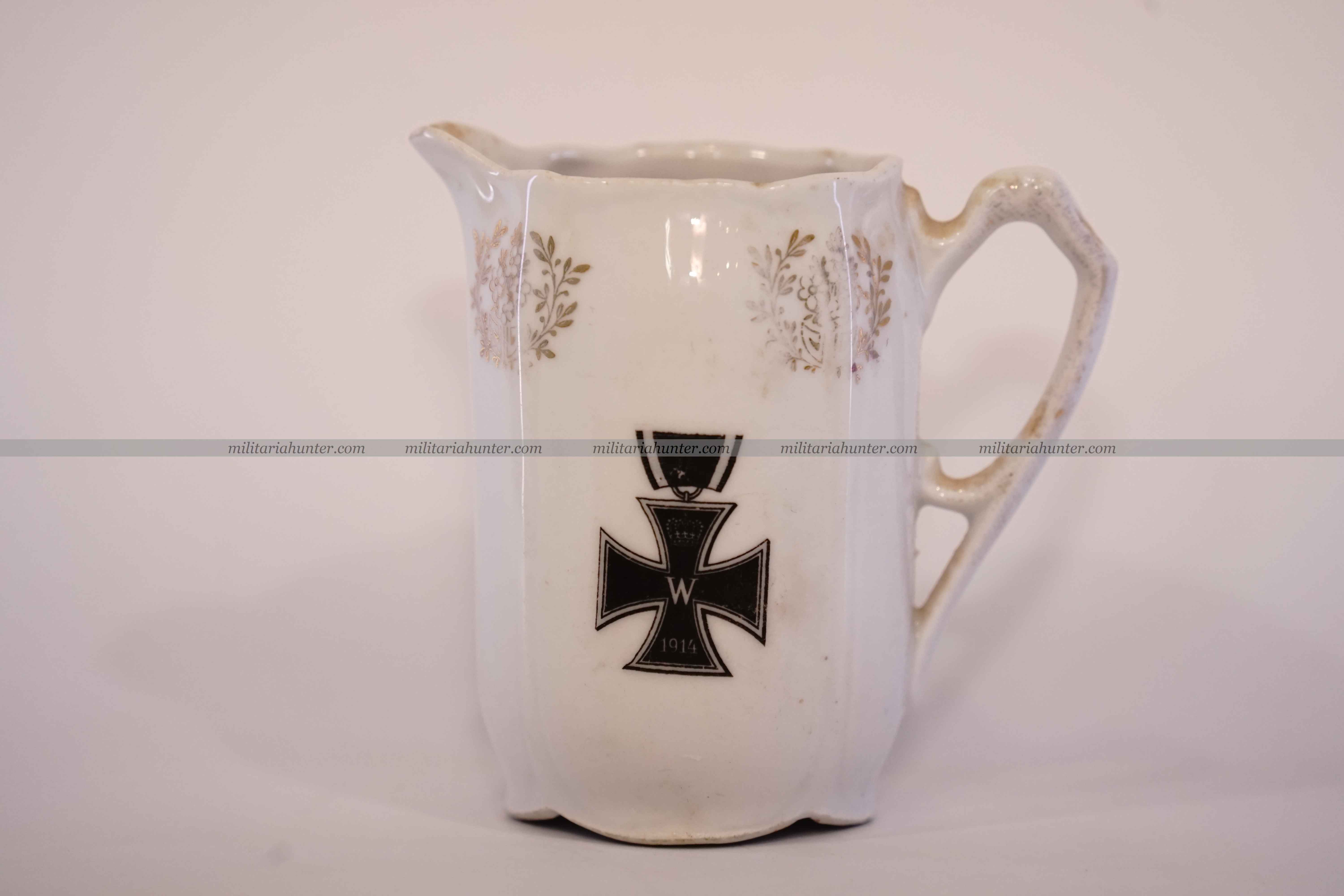 militaria : Pot à lait patriotique Croix de Fer - Iron Cross milk pot - EKII Milchtopf