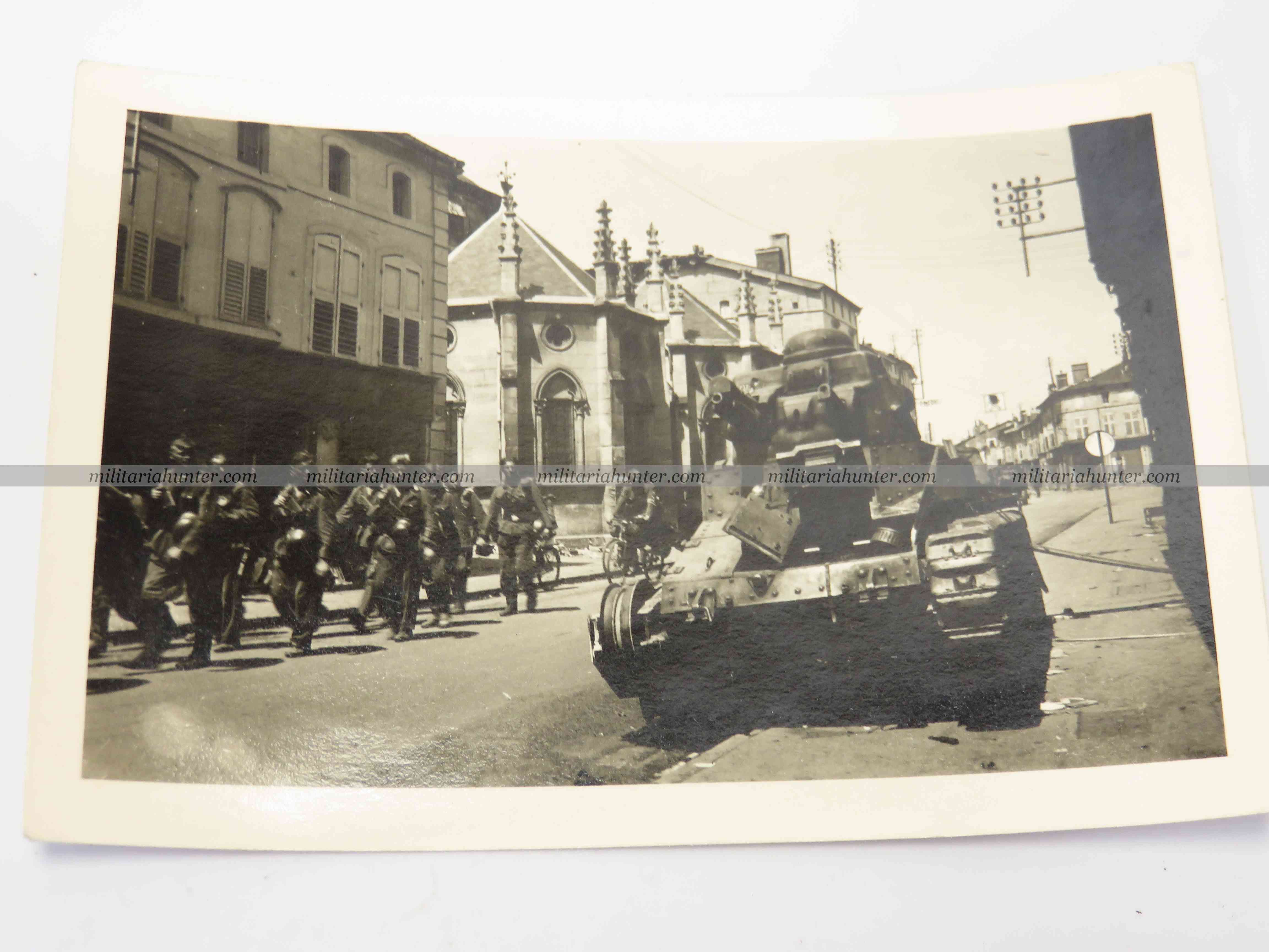 militaria : Photo Polizei Division - Ligny en Barrois - 18 juin 1940