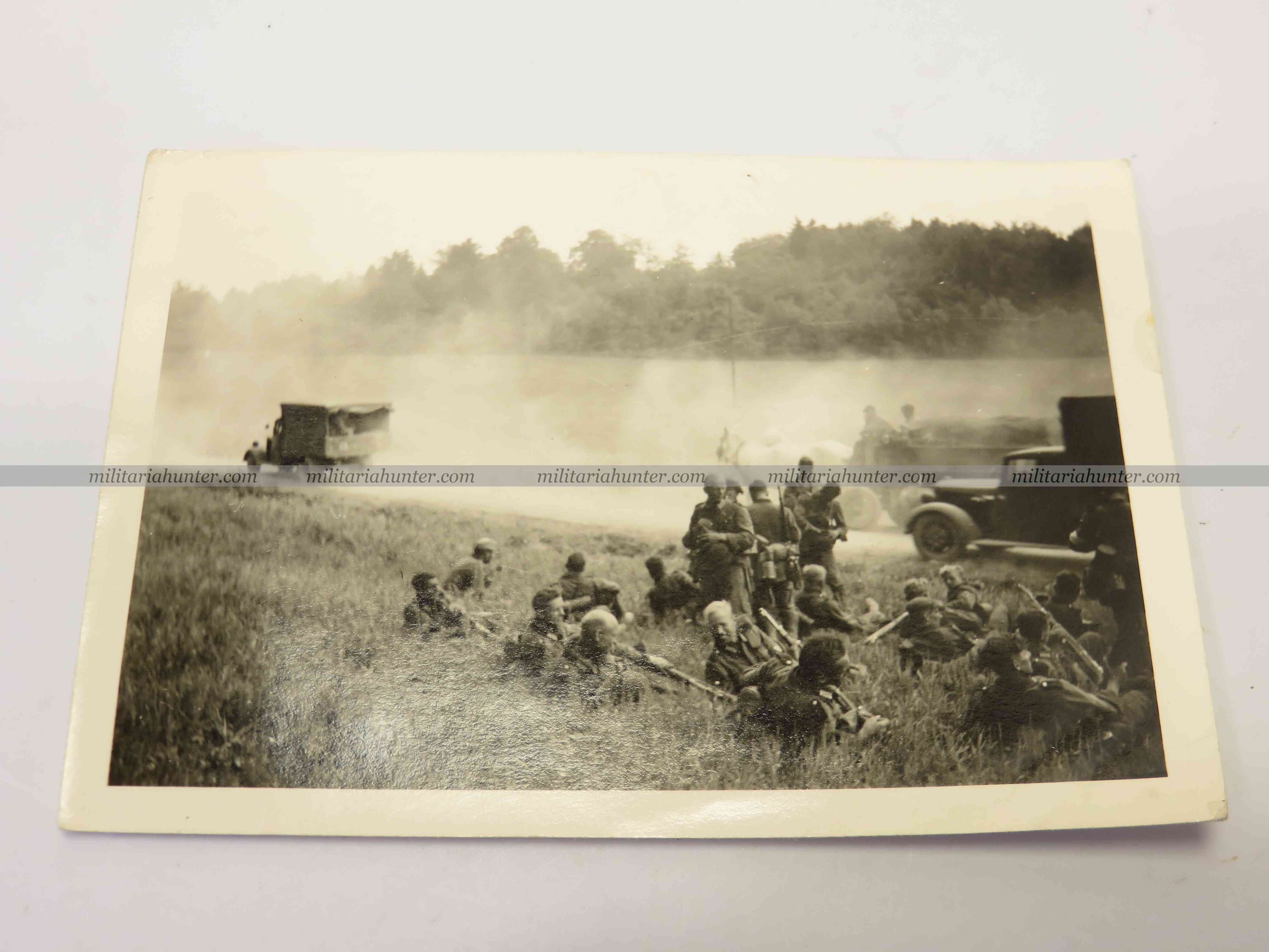 militaria : Photo Polizei Division - 55 Nancois sur Ornain - juin 1940 - Meuse