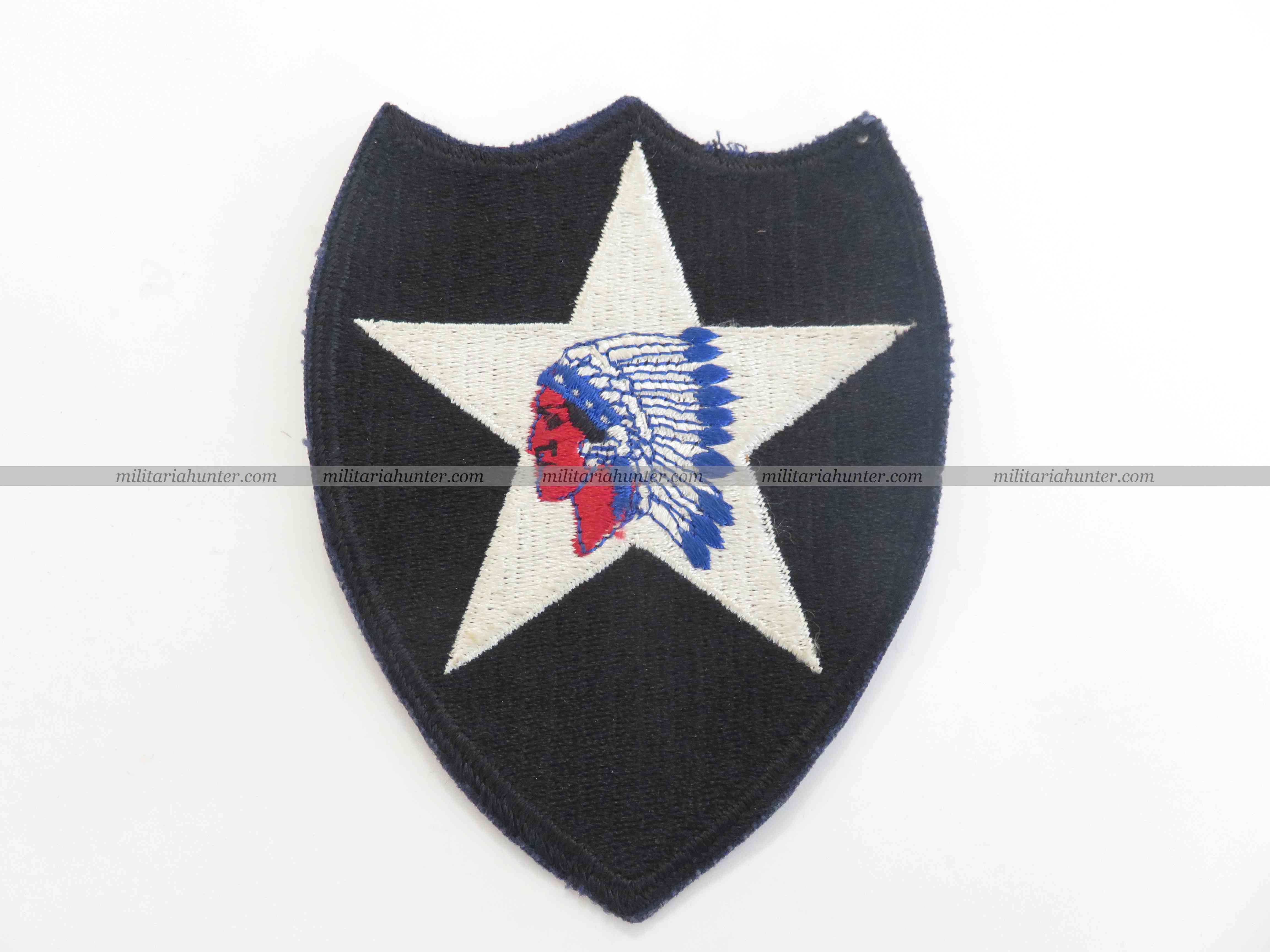 militaria : Corée Vietnam 2nd Division Indian Head patch (50'-60's)