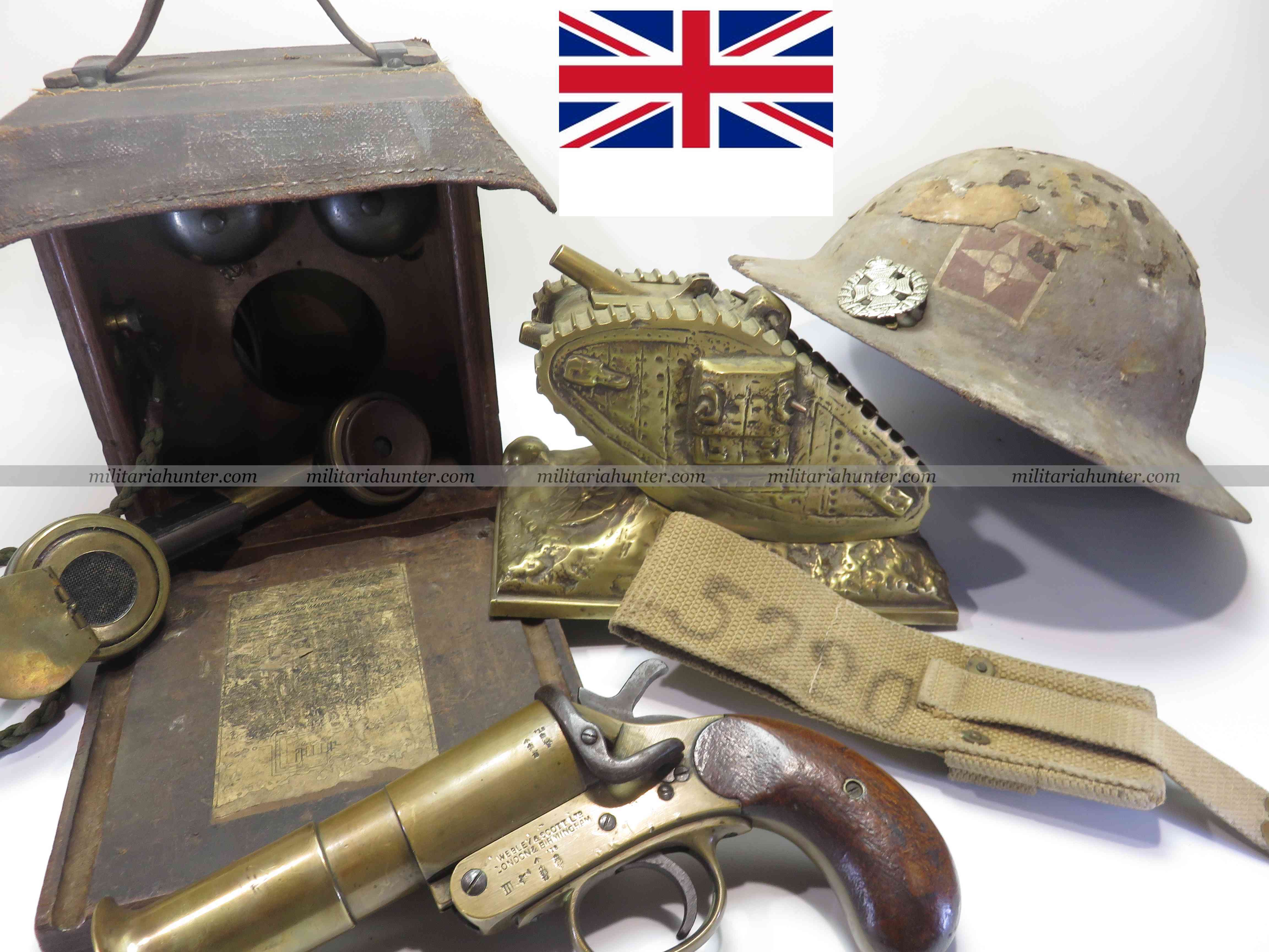 ww1 british helmet field phone