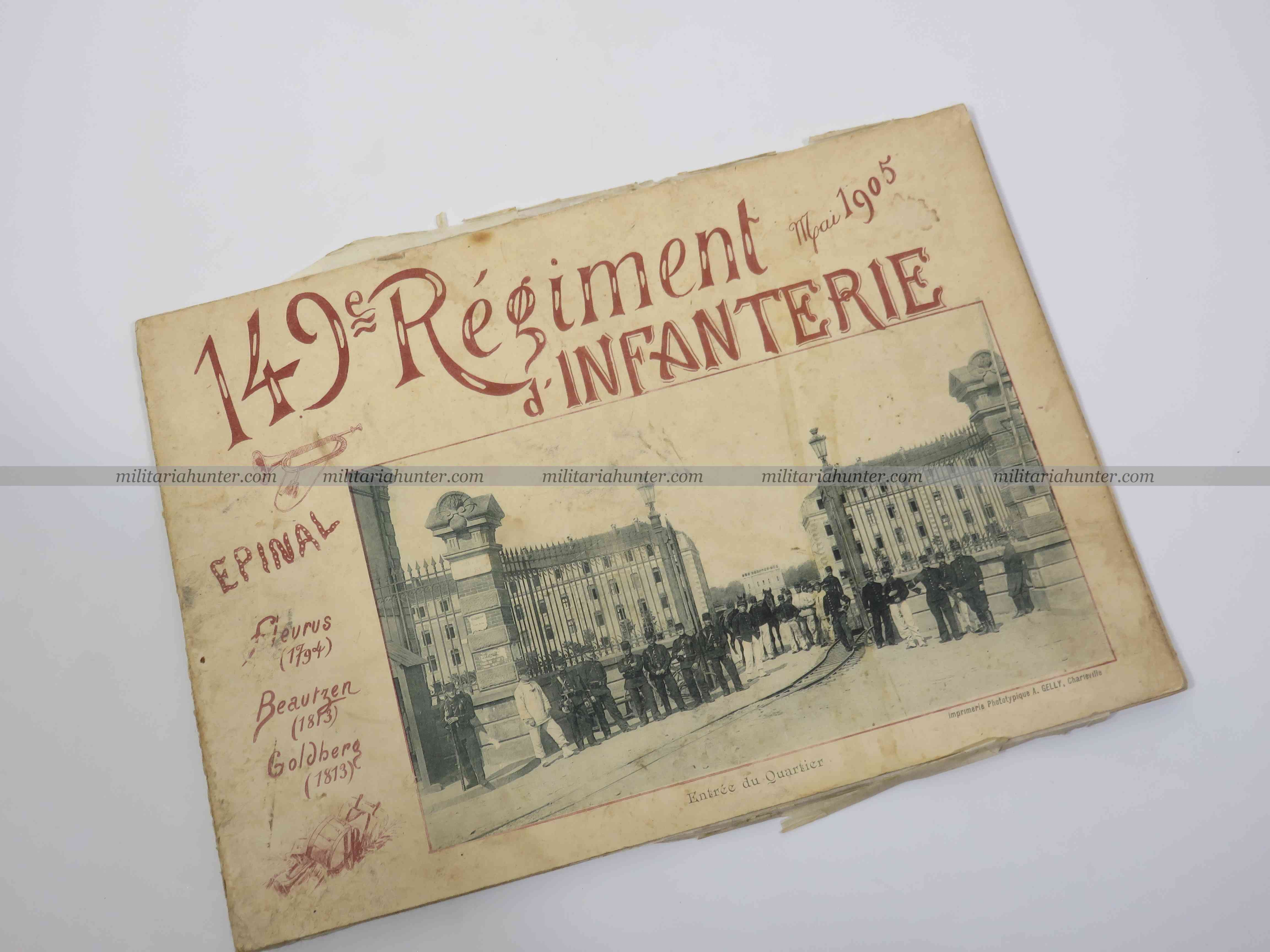 Militaria Hunter   Achat Vente Estimation Militaria ww1 ww2 Album du 149e RI d'Epinal de 1905