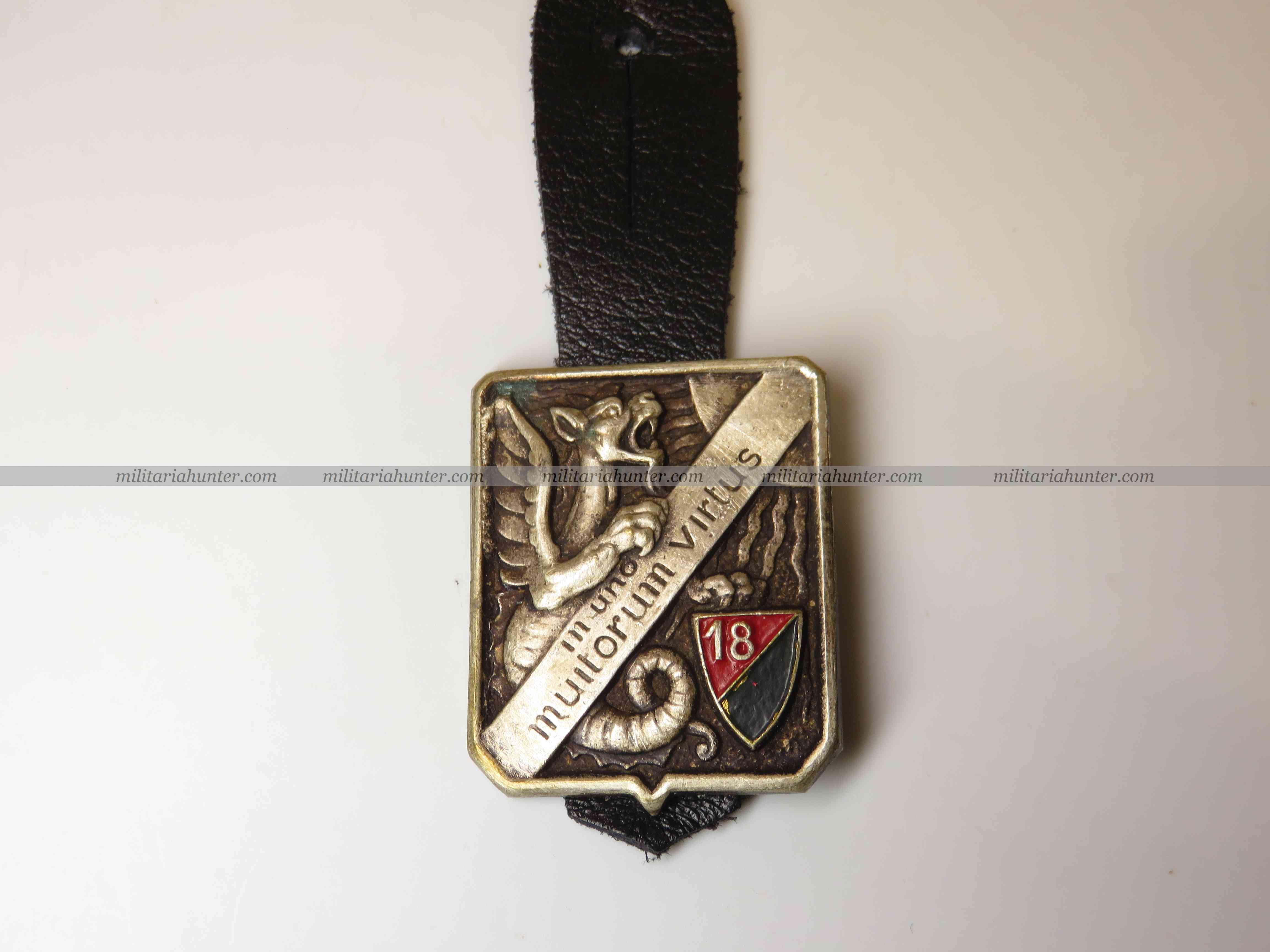 Militaria Hunter   Achat Vente Estimation Militaria ww1 ww2 Libé 1944-45- insigne du 18ème régiment de Dragons