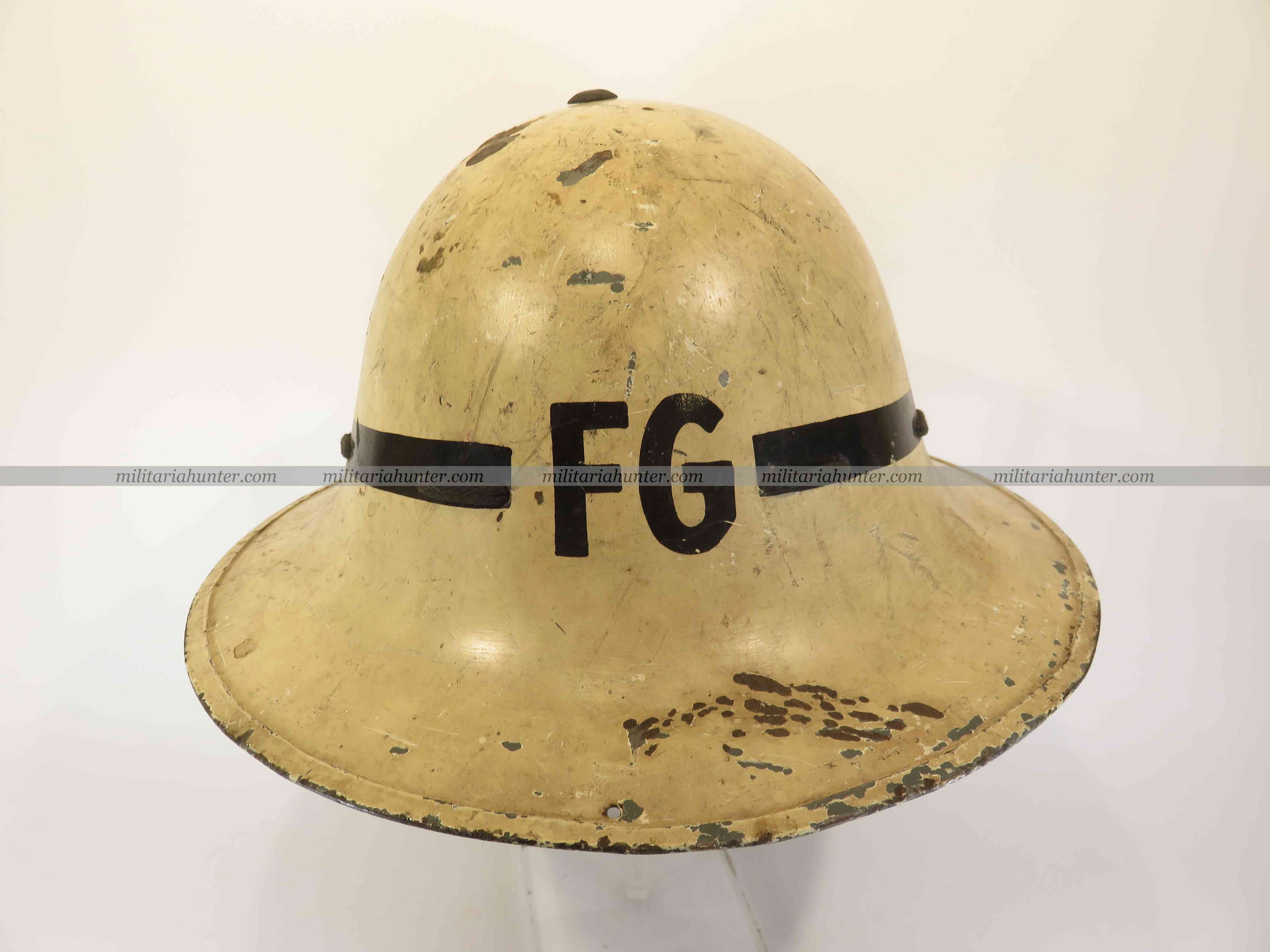 militaria : WW2 Fire Guard Zuckerman helmet - Civil Defence