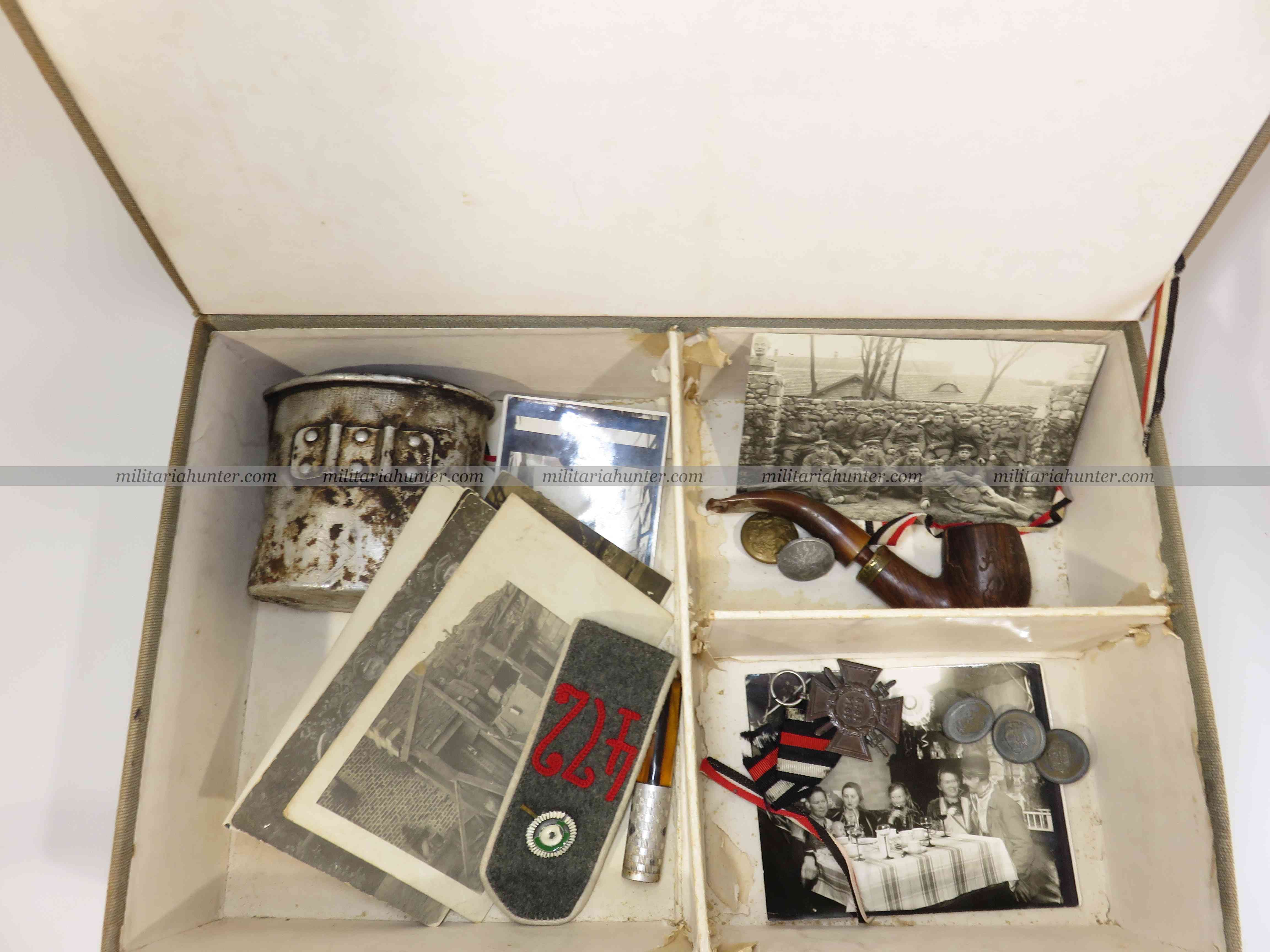 militaria : ww1 german saxonian souvenir box - boîte patriotique - JR 472 patte d'épaule