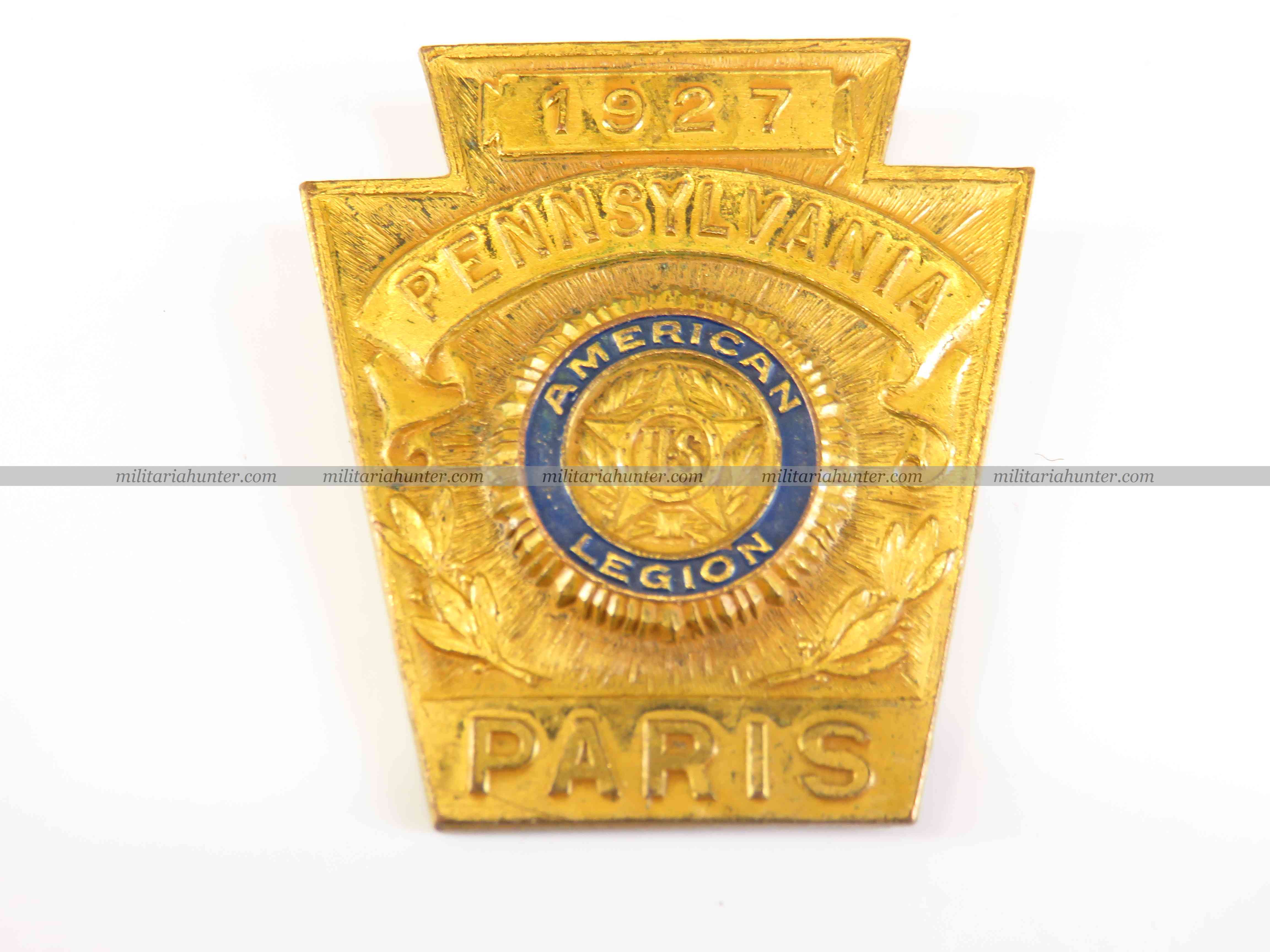 militaria : ww1 US veteran American Legion insignia from Paris, Pennsylvania