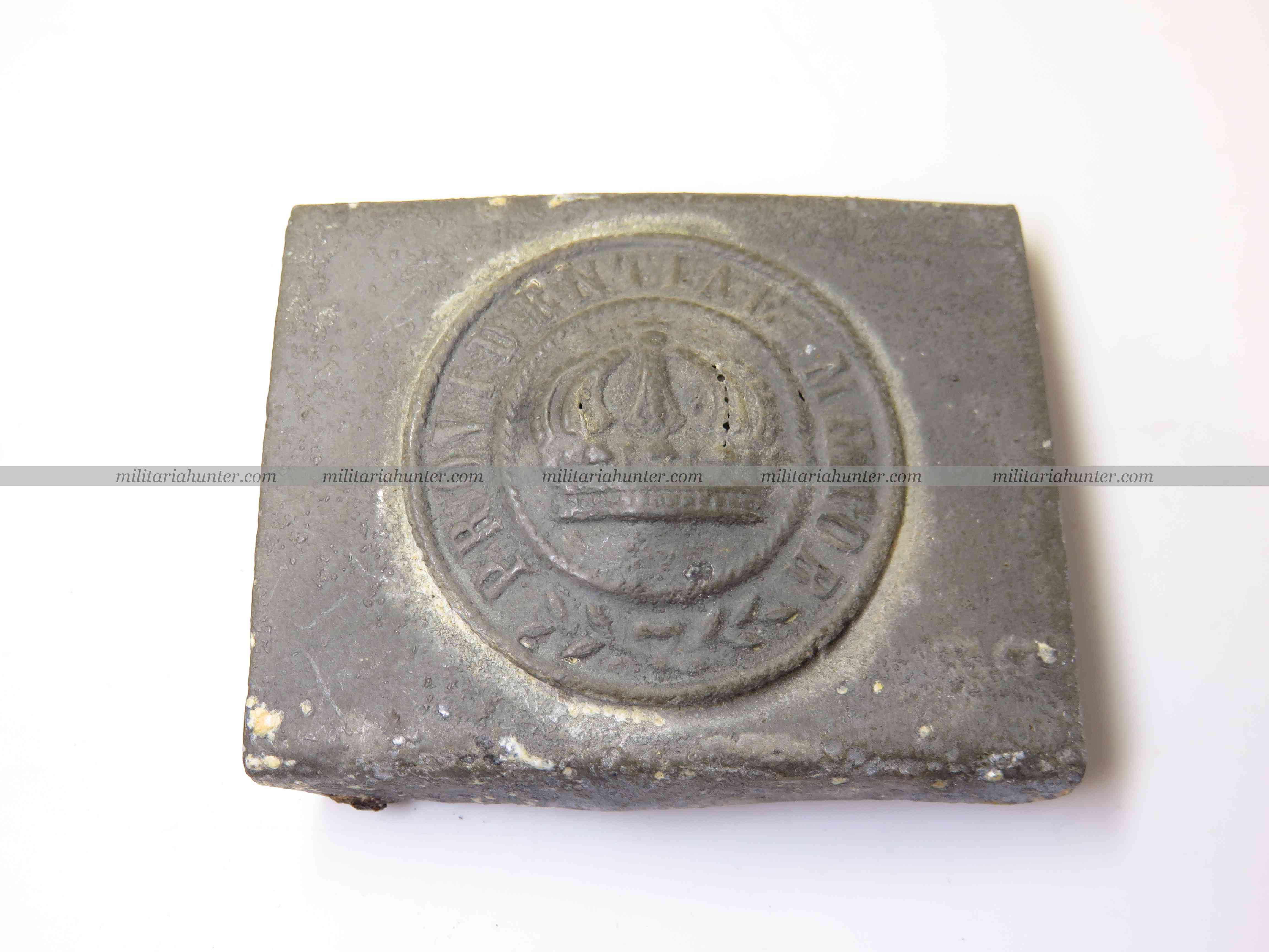 militaria : Rare boucle saxonne en zinc - scarce saxonian zinc belt buckle