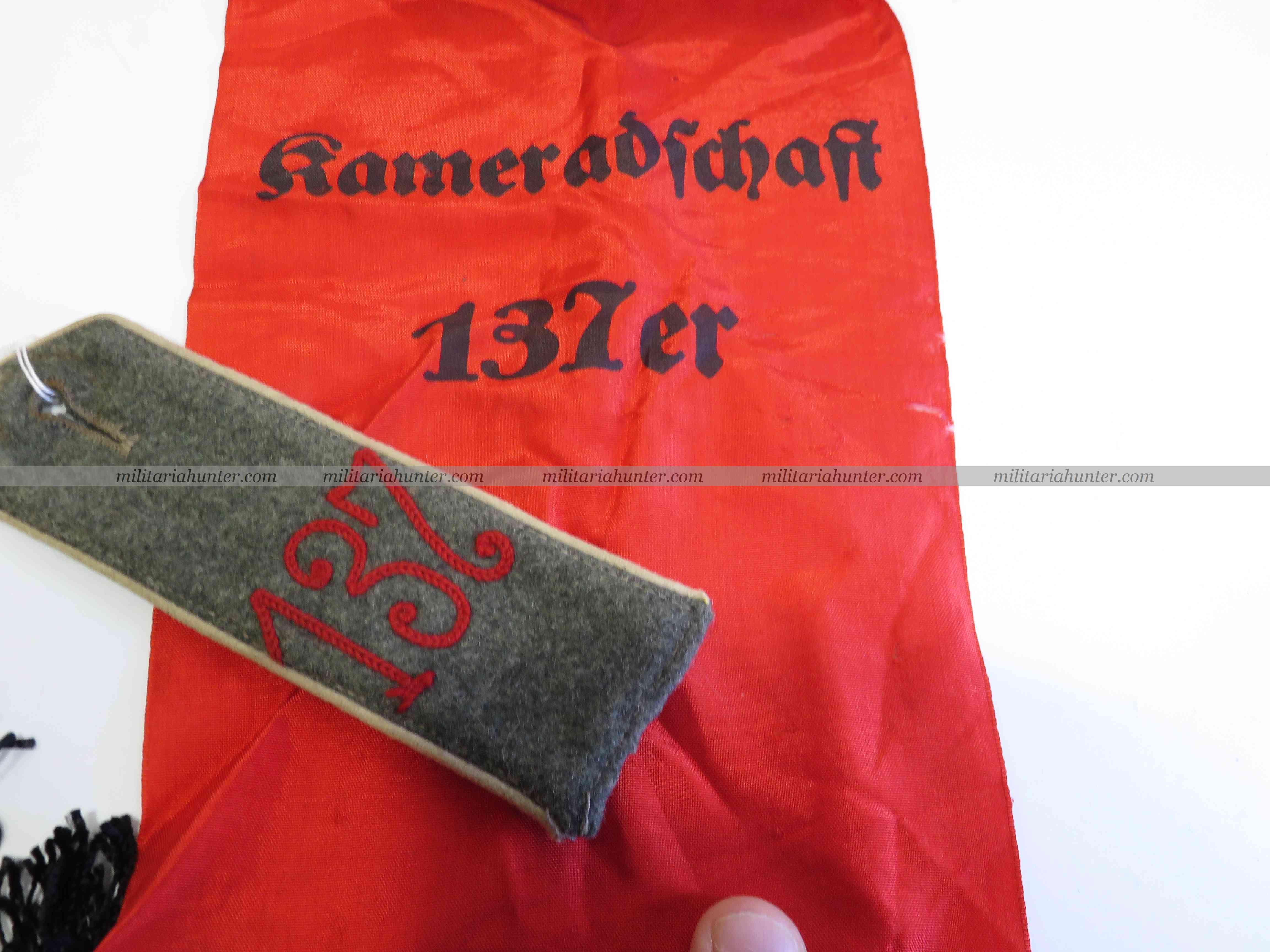 militaria : Patte d'épaule et rubans funéraires du JR137 de Haguenau