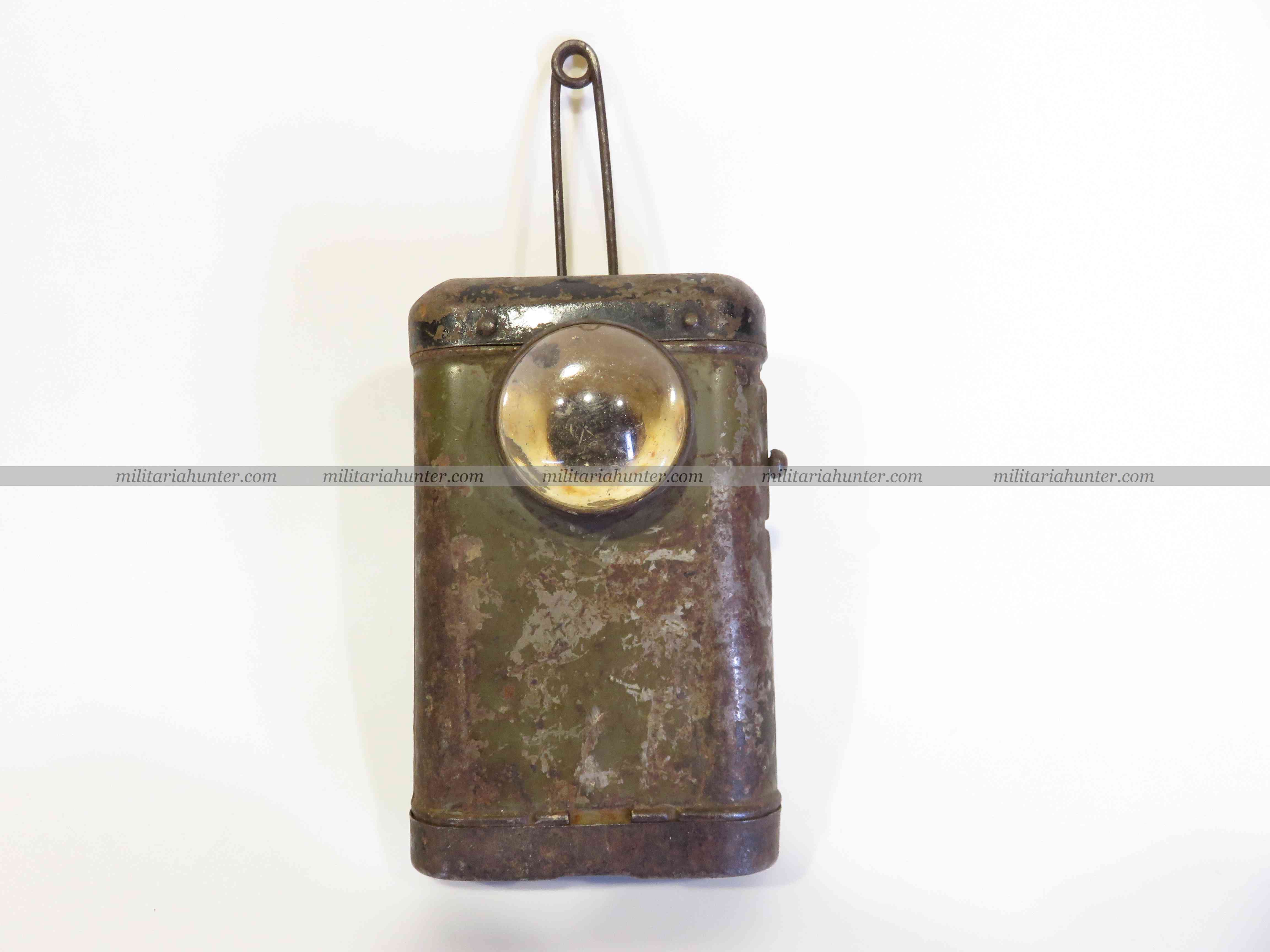 militaria : Lampe de poche allemande feldgrau - ww1 german pocket lamp