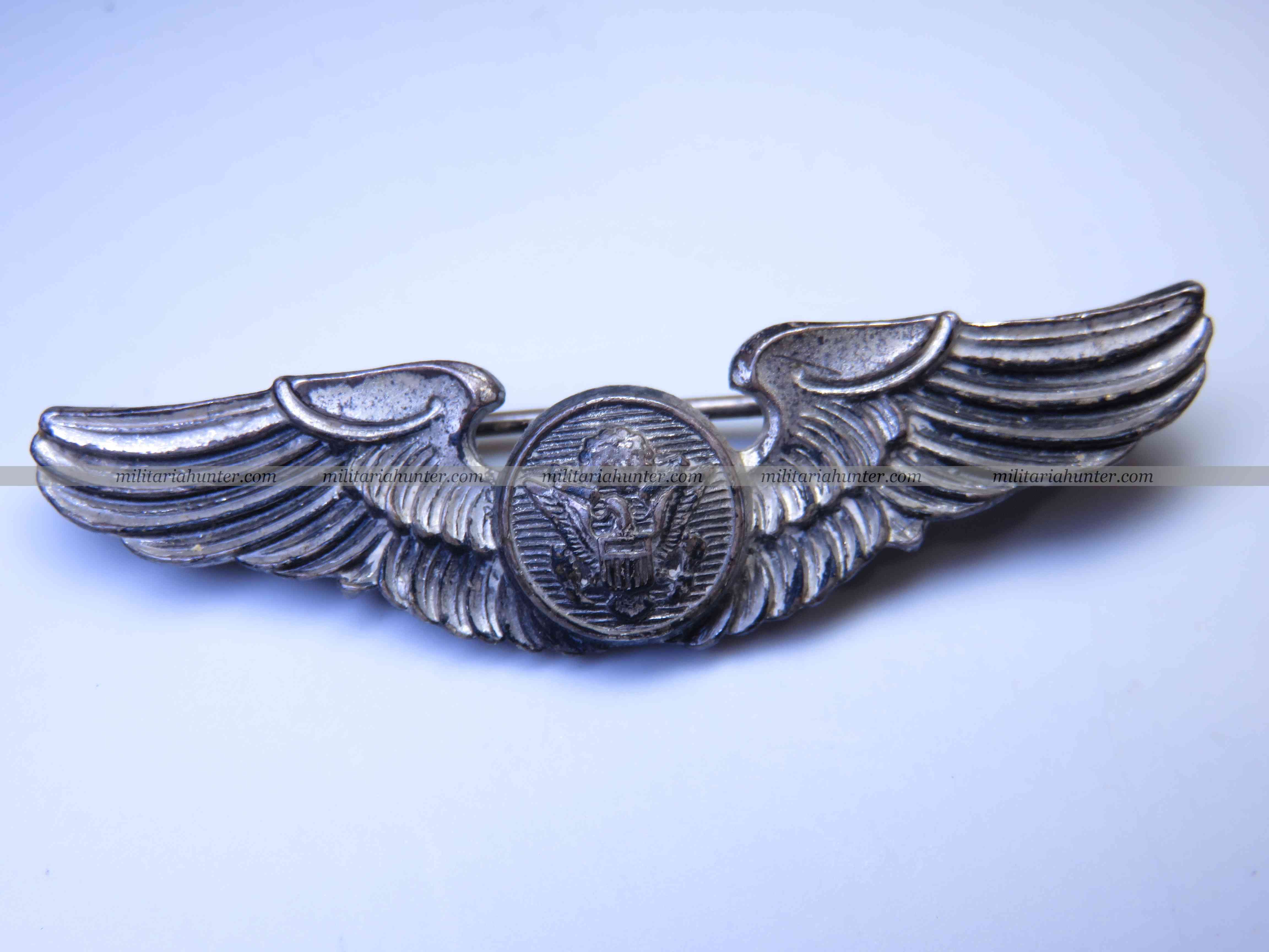militaria : WW2 US air crew wings Sterling shirt size - membre d'équipage US Air Force