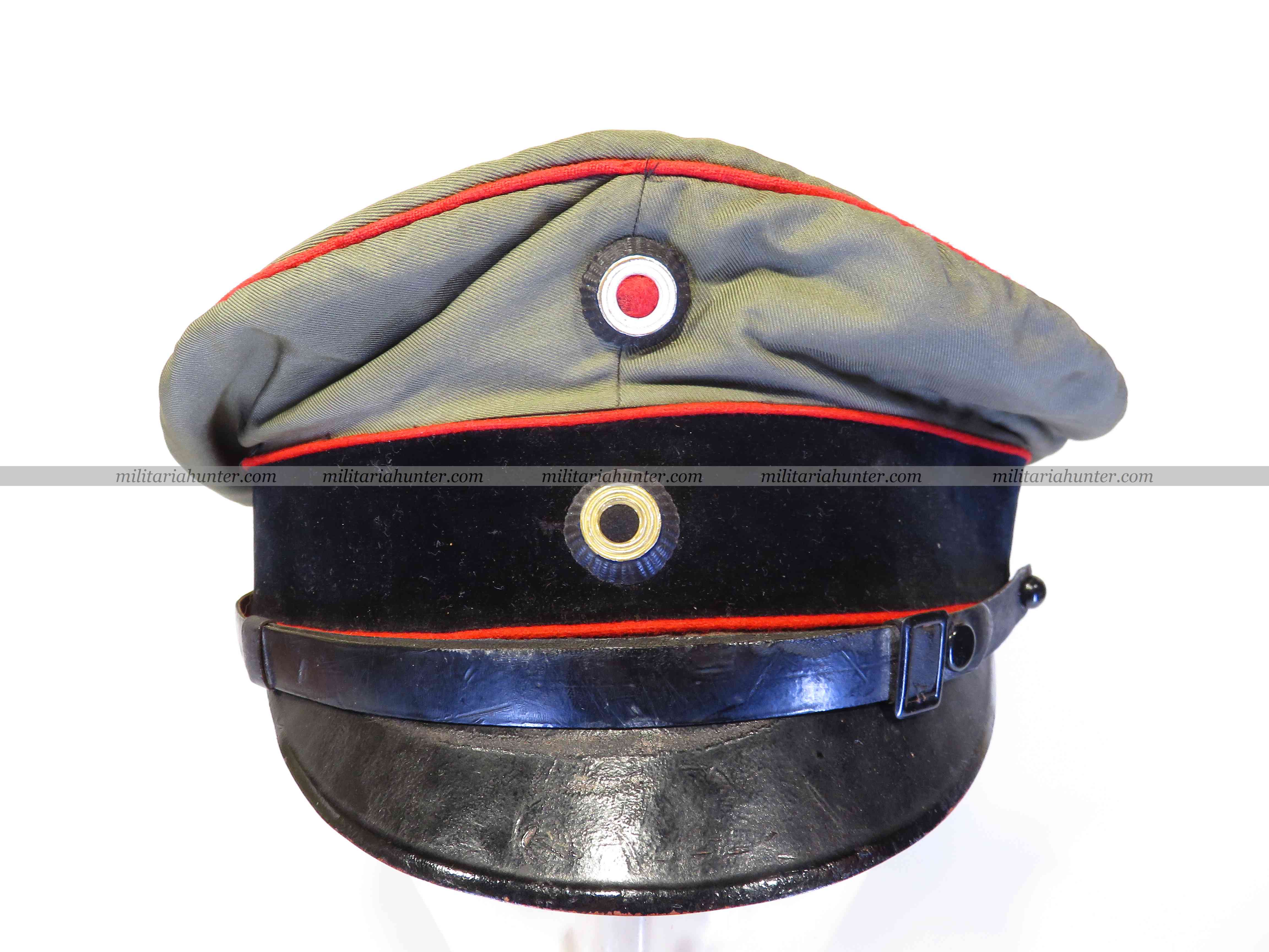 militaria : ww1 Silk and velvet german officer crush visor cap