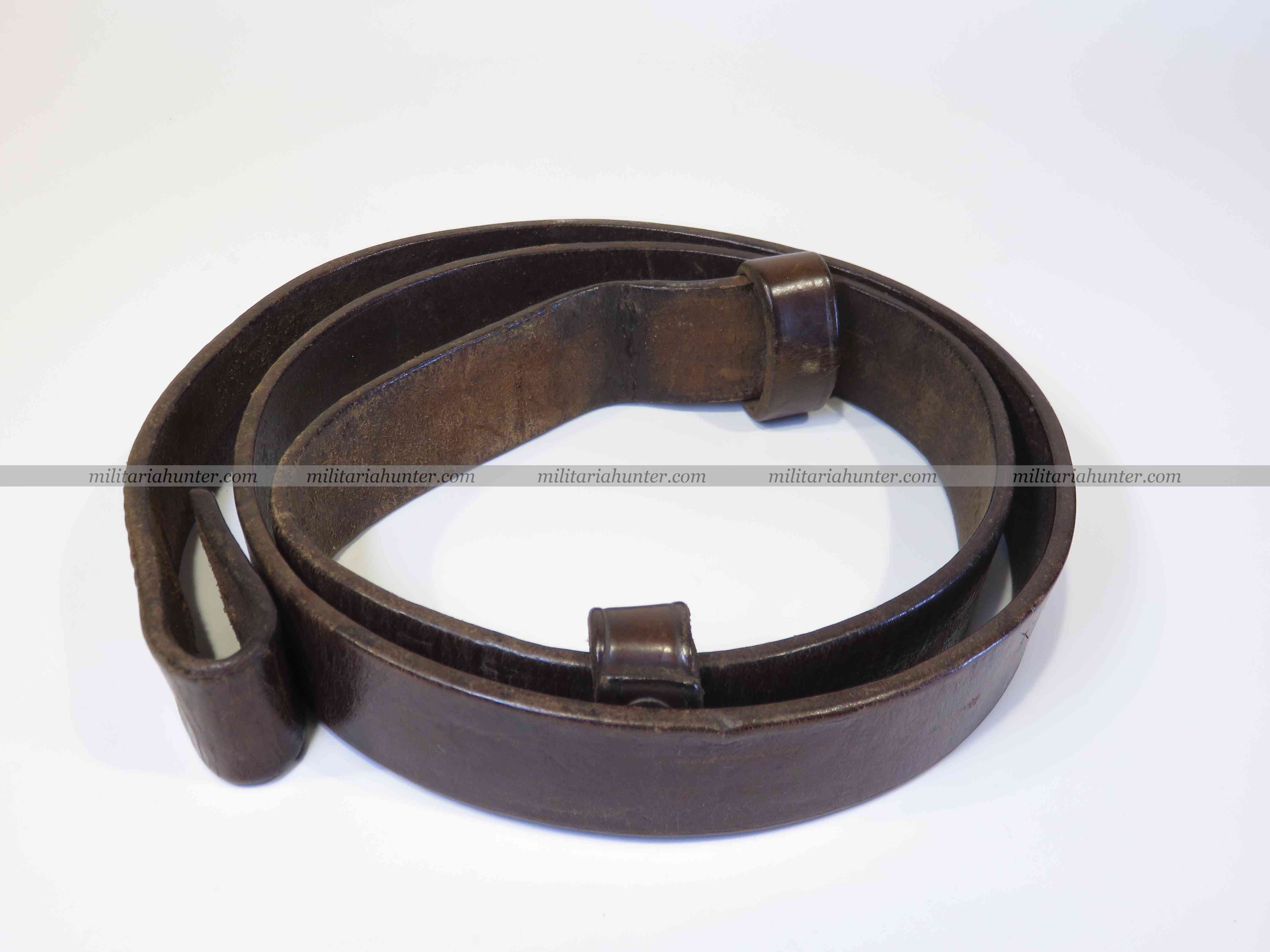 militaria : WW1 british Enfield leather sling - bretelle Enfield en cuir