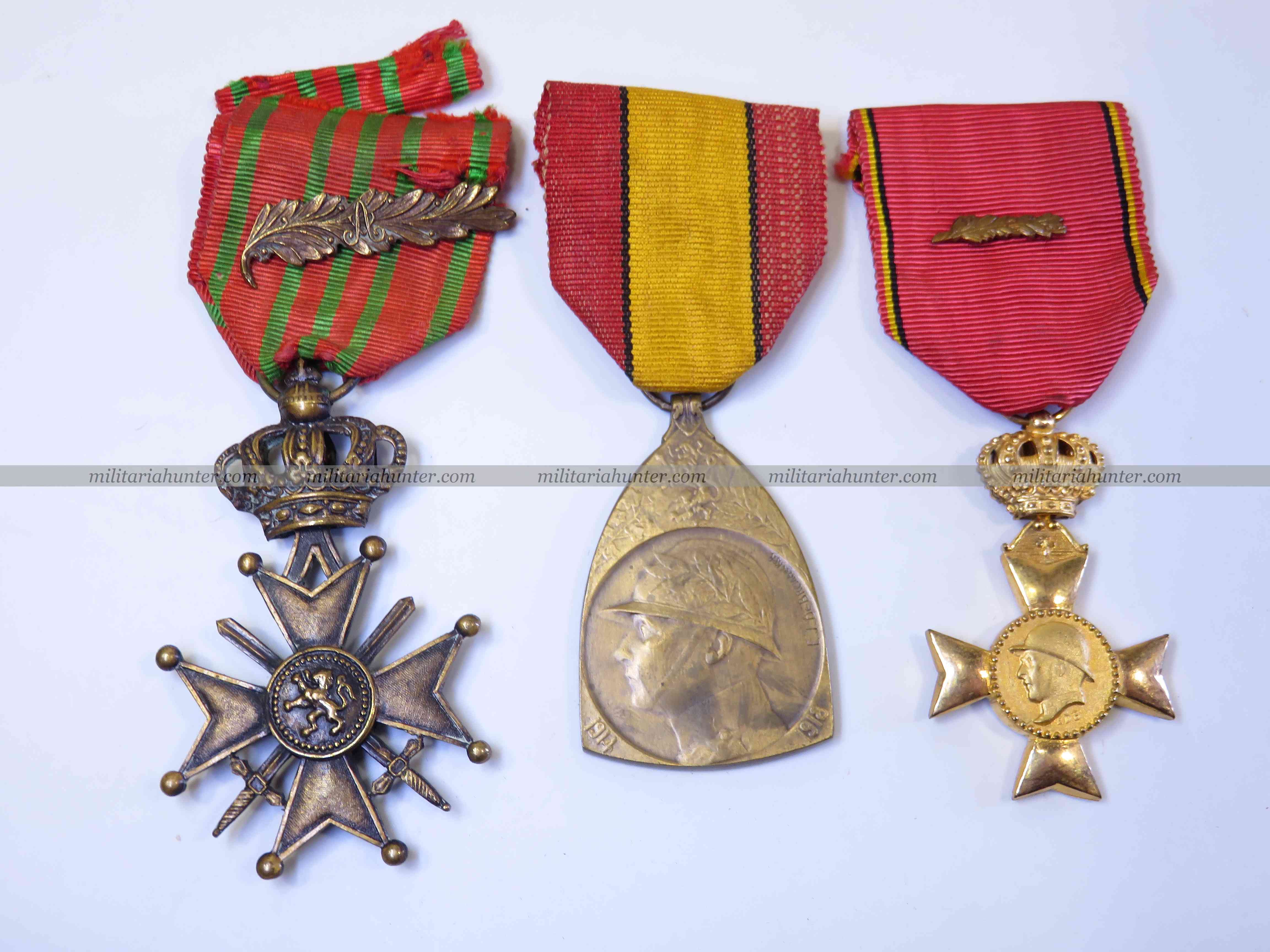 militaria : Trio de médailles belges 14-18 belgische onderscheidingen