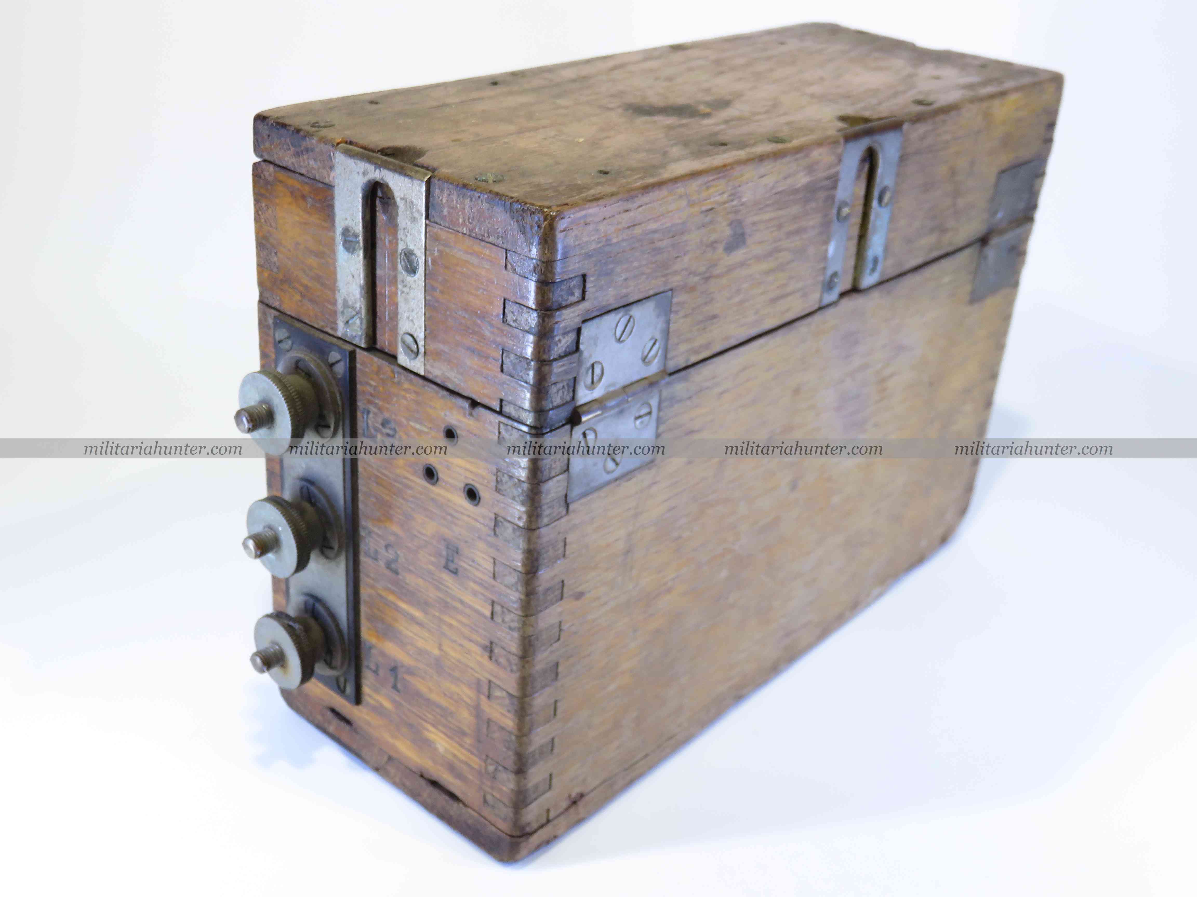 militaria : Boîte à batterie téléphone artillerie - ww1 german artillerie batteries box