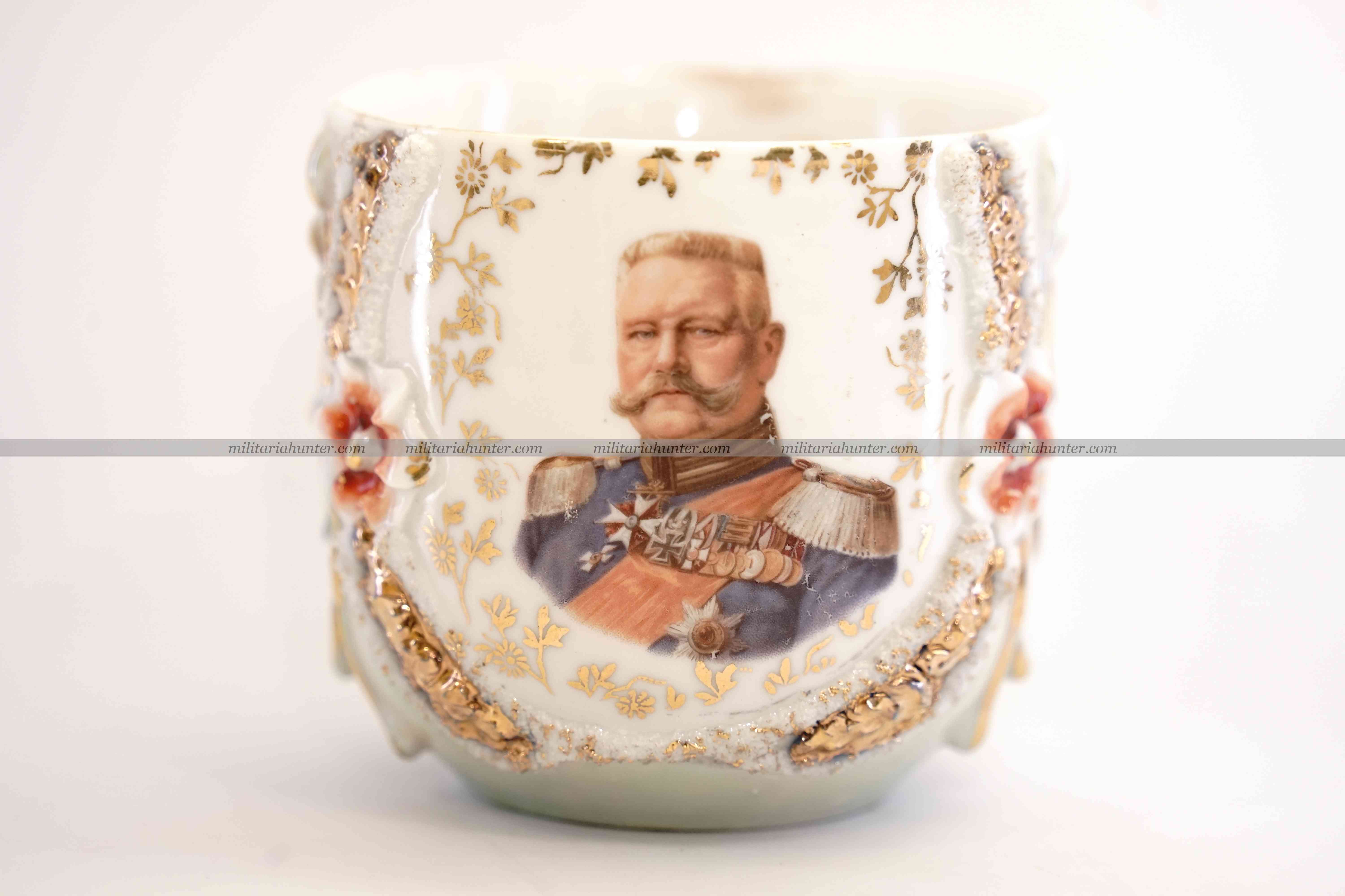 militaria : Tasse patriotique Hindenburg - Patriotische Kaffeetasse von Hindenburg