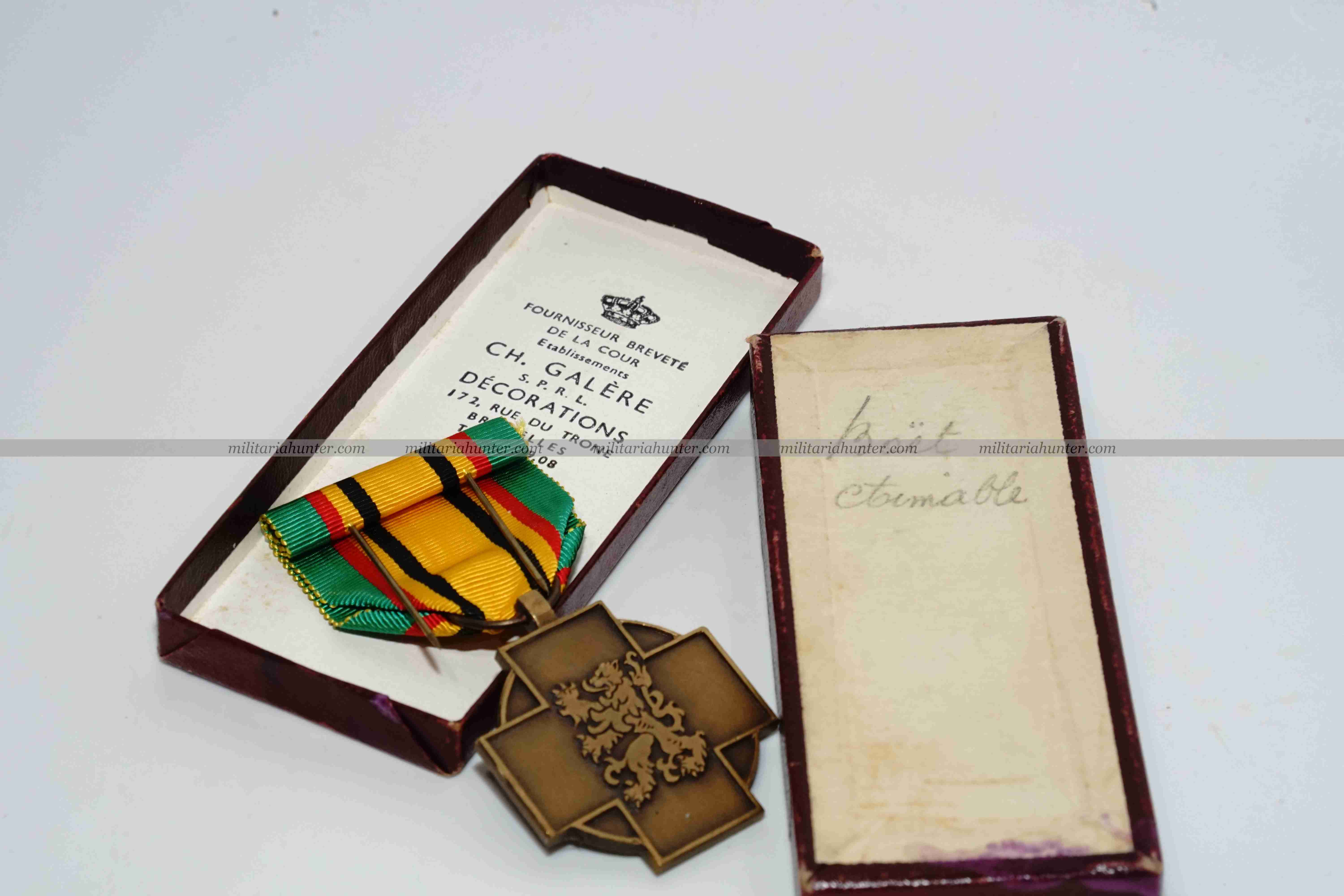 Militaria Hunter   Achat Vente Estimation Militaria ww1 ww2 Belgique - Médaille du combattant militaire 1940-1945