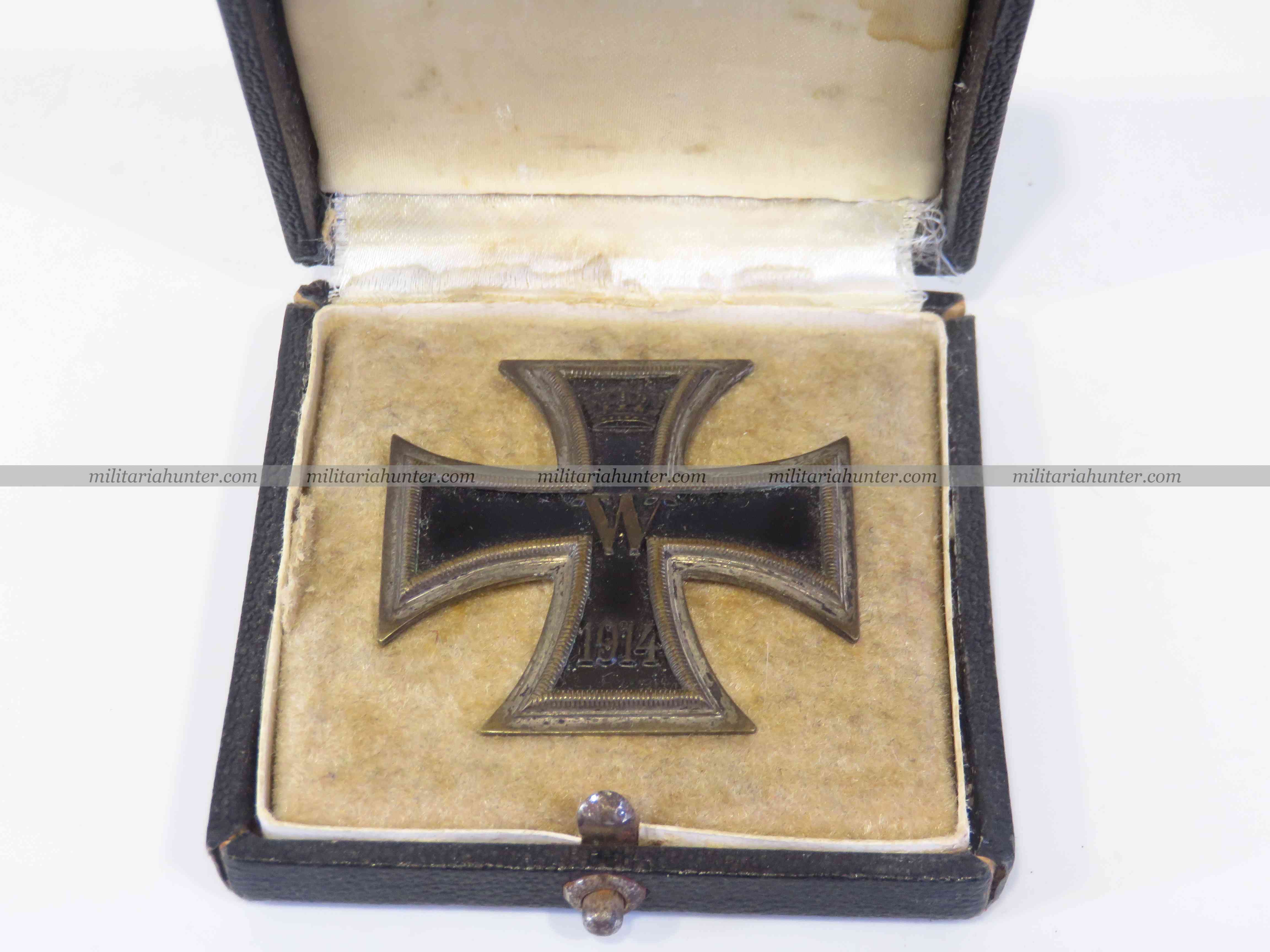 militaria : ww1 german 1st class Iron Cross in case - Croix de Fer 1ère classe 1914 dans son