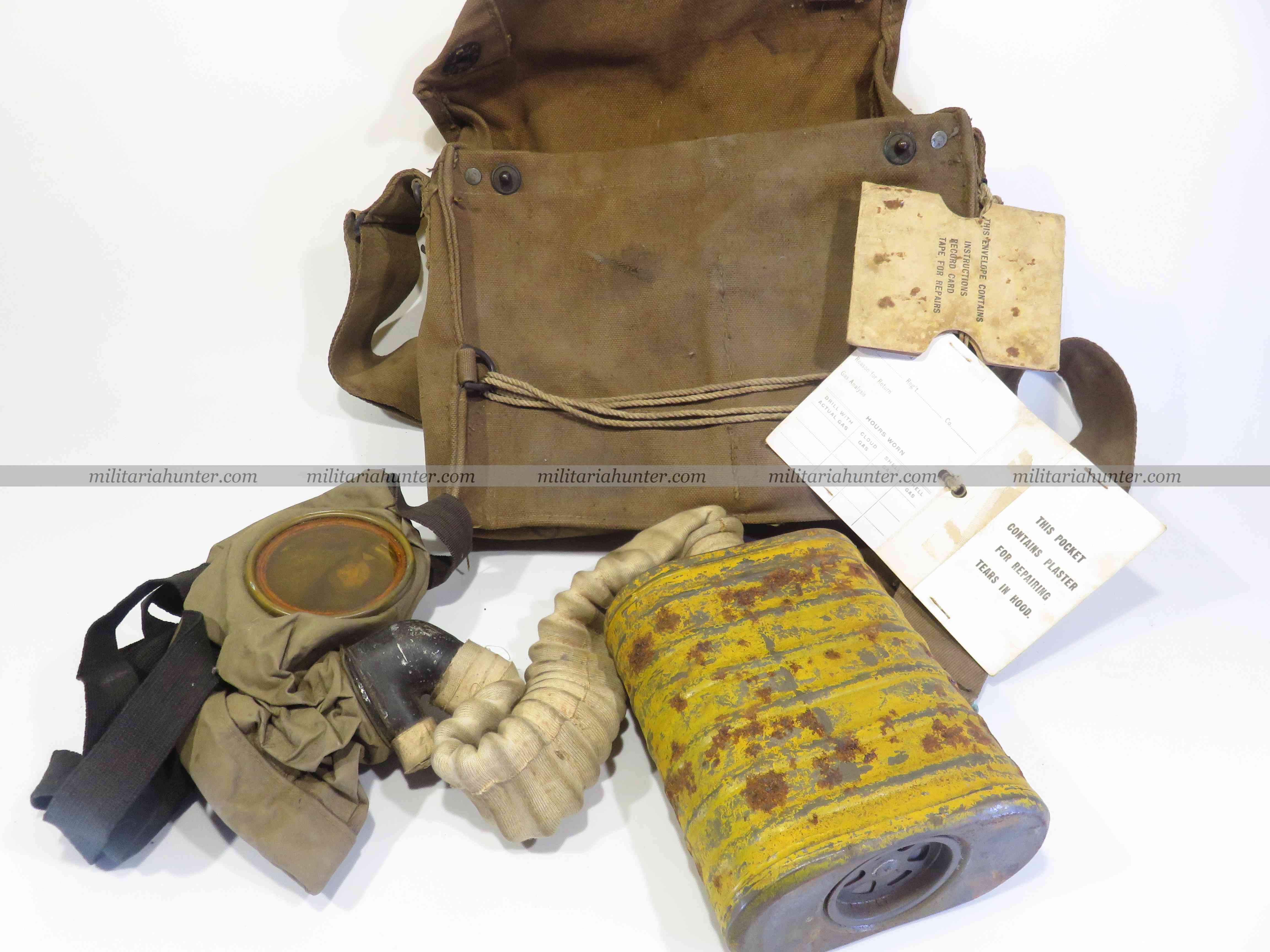 militaria : US ww1 gas mask 26th Yankee Division Co E 104th Infantry