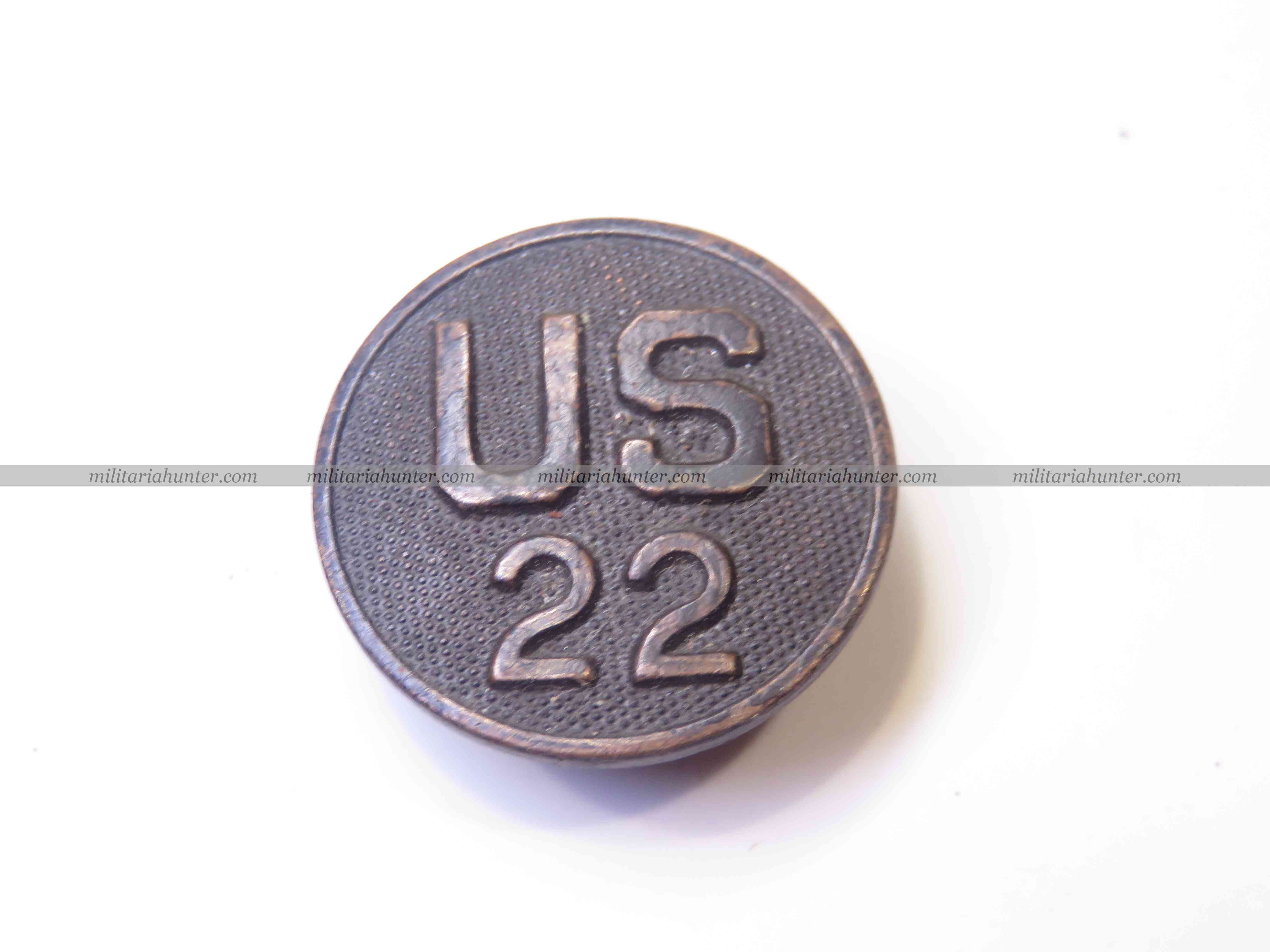 militaria : US ww1 collar disck US 22