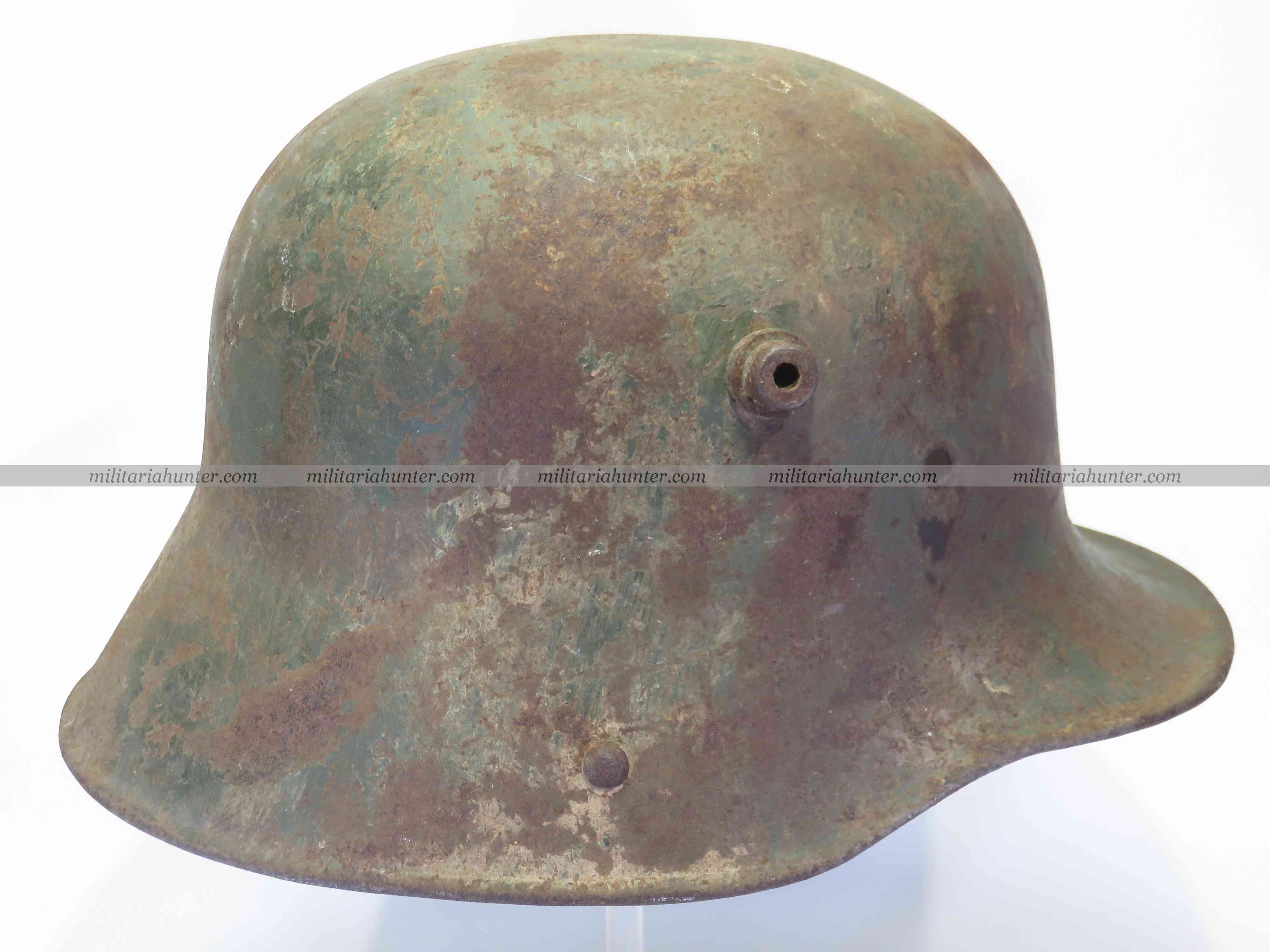 militaria : ww1 camouflaged german helmet - Stahlhelm M1916 camouflé