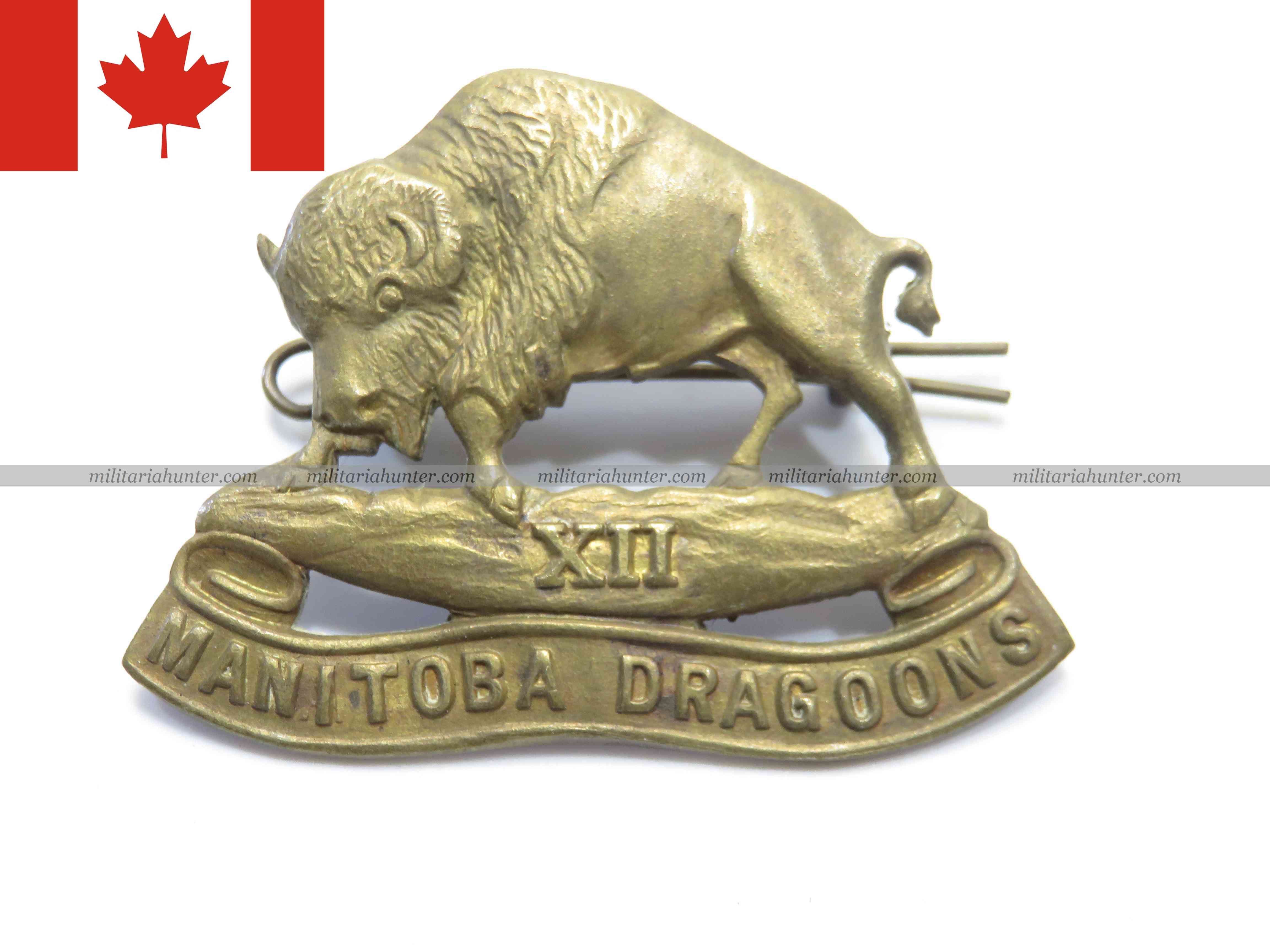 militaria : WW2 Canada cap badge XII Manitoba Dragoons