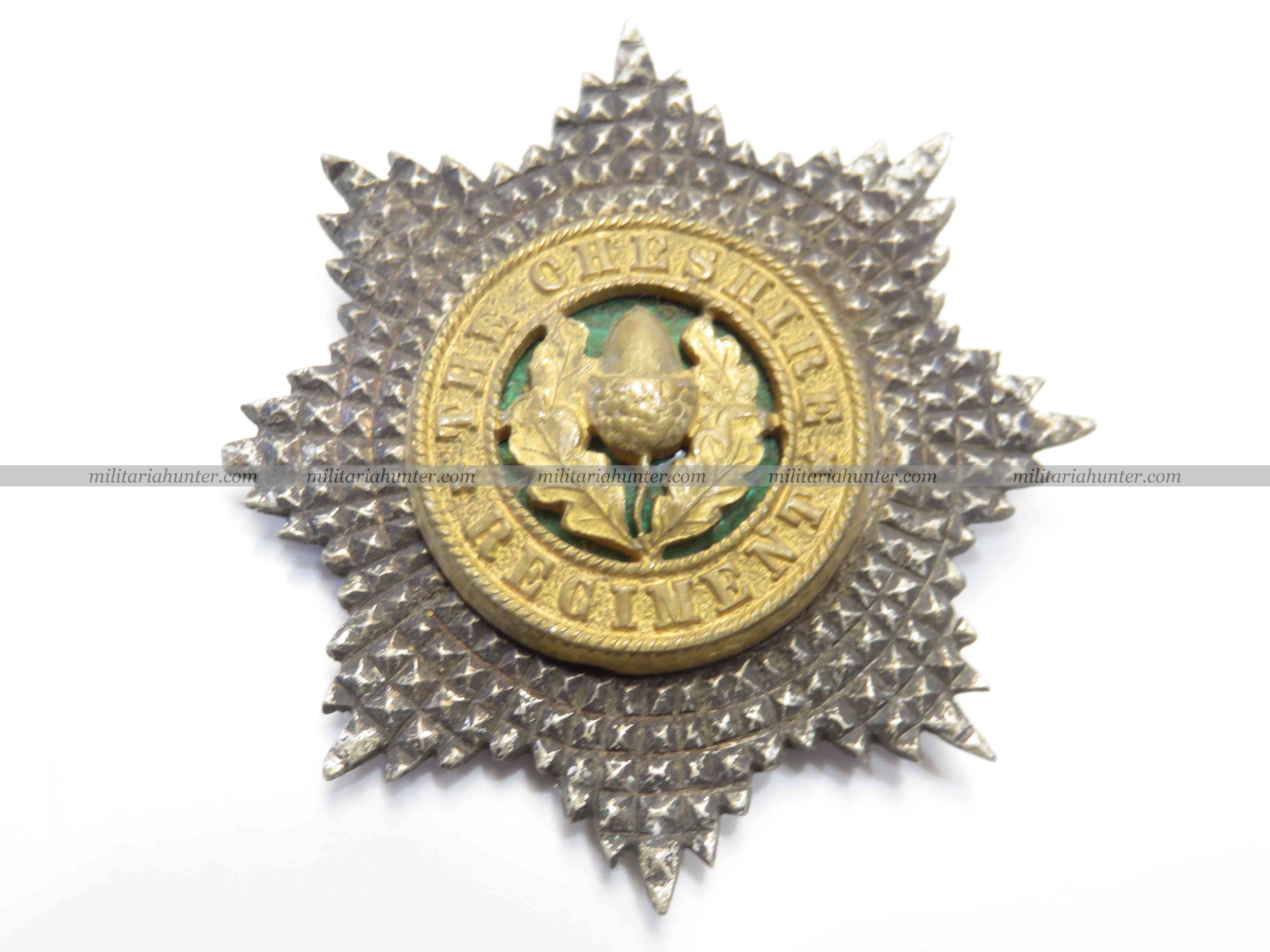 militaria : WW2 cap badge officier du Cheshire Regiment