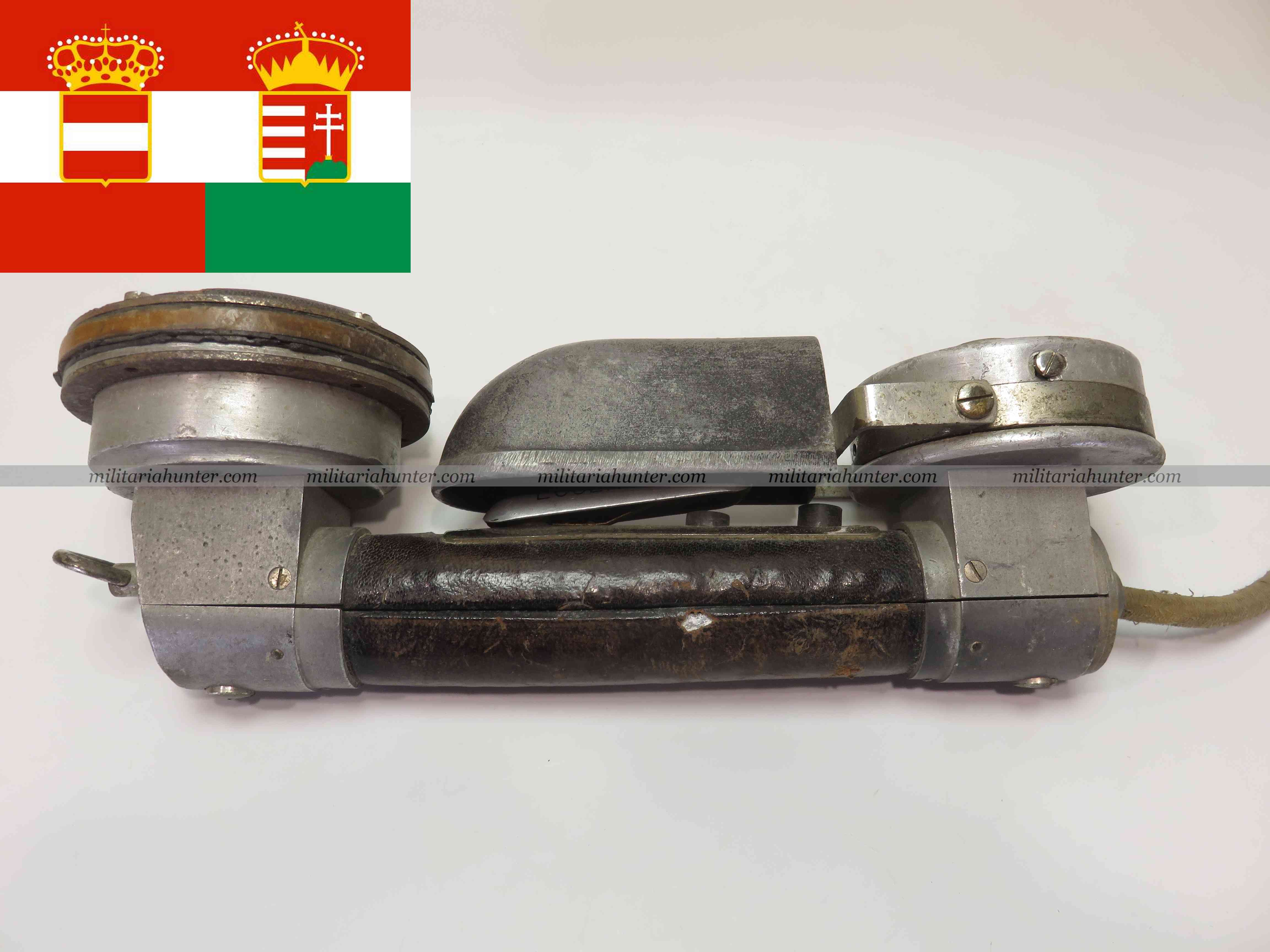 militaria : Kuk Fernsprecher für Mikrofonkassette M1907 - combiné autrichien - Austrian hand