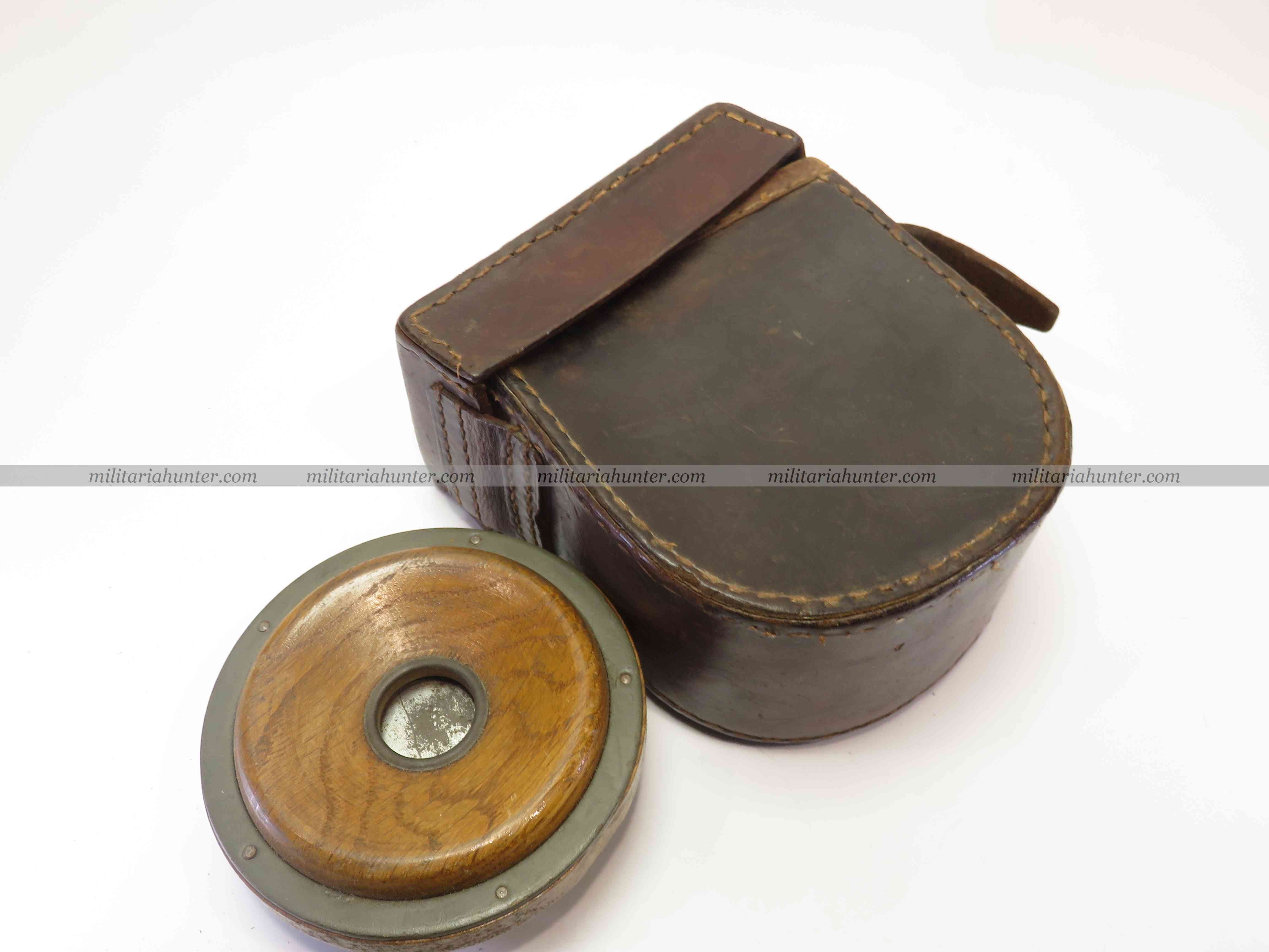 militaria : ww1 german earphone and pouch - écouteur allemand avec étui