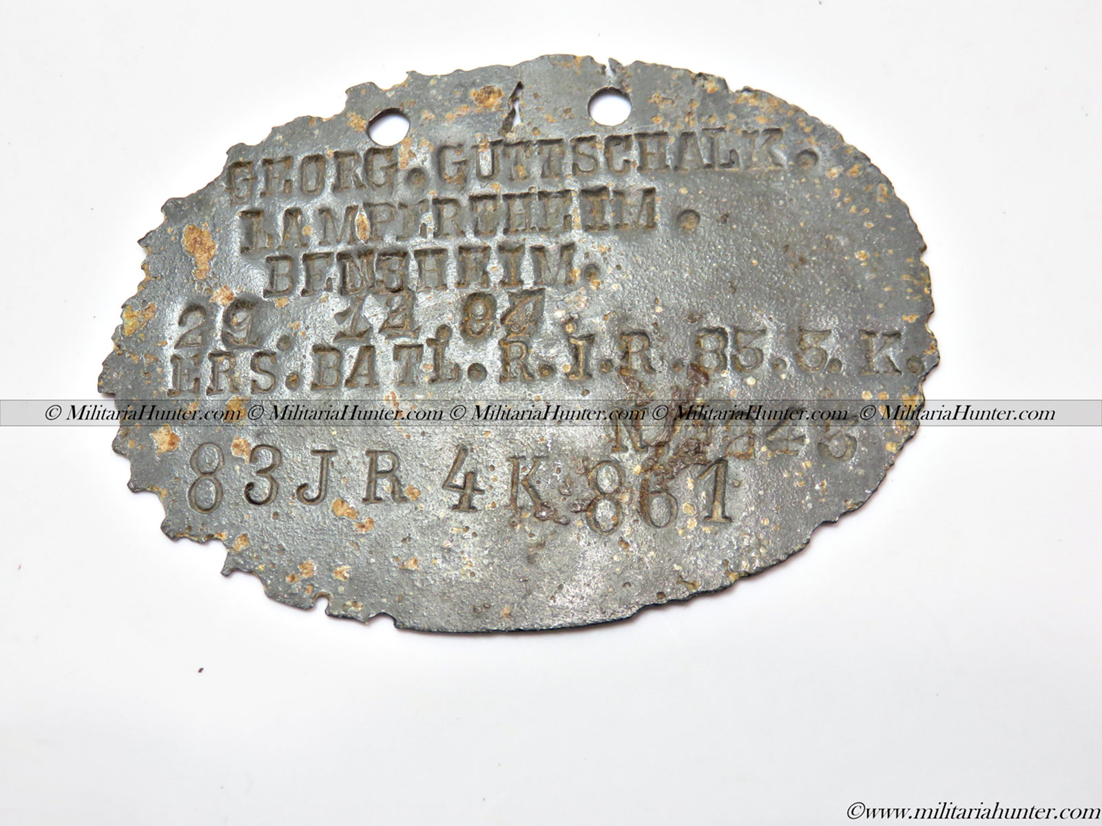 militaria : Erkennungsmarke hessoise EB du RJR 83 puis JR83