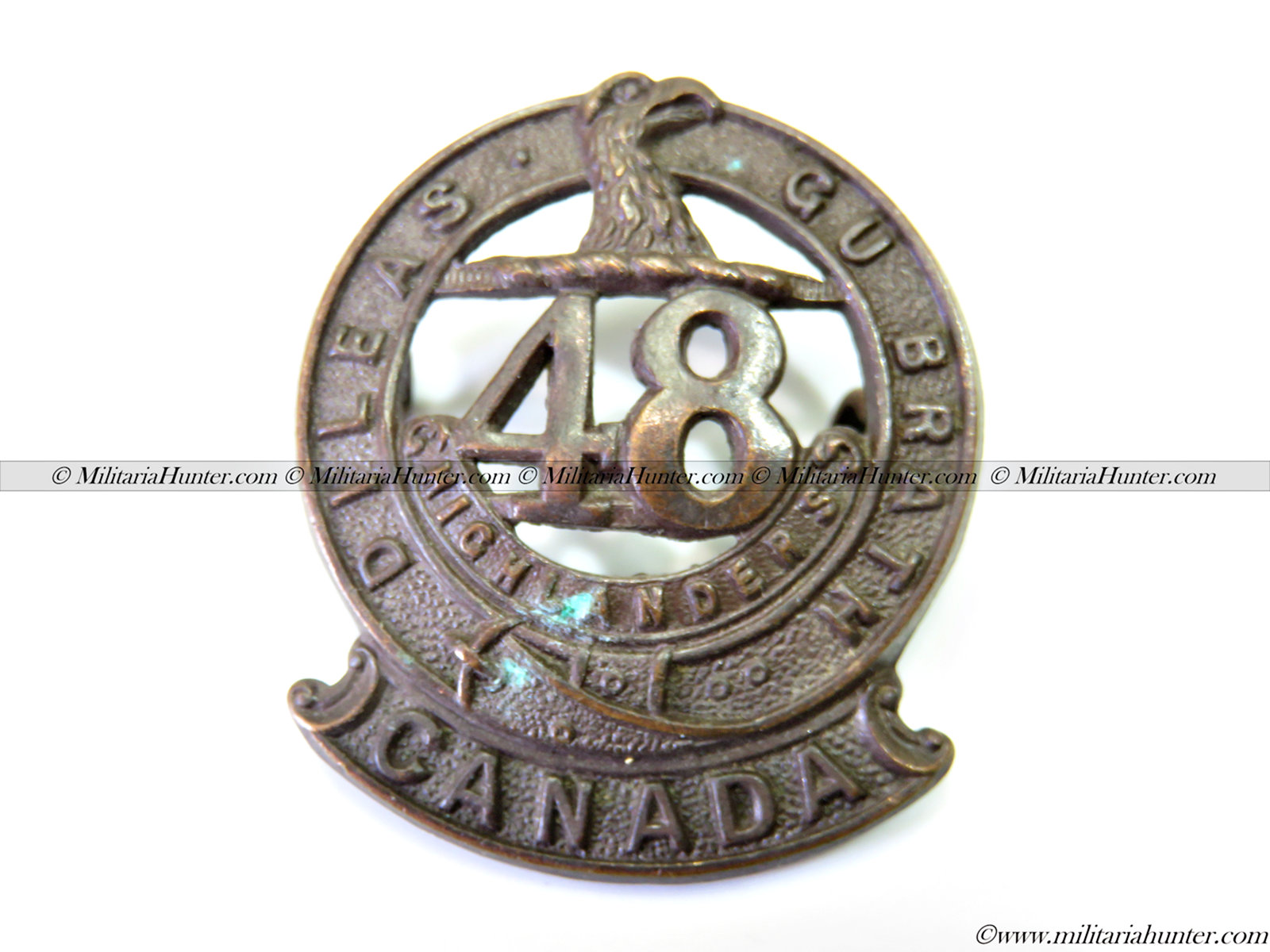 militaria : WW1 CEF 15th Battalion - 48th Highlanders collar badge