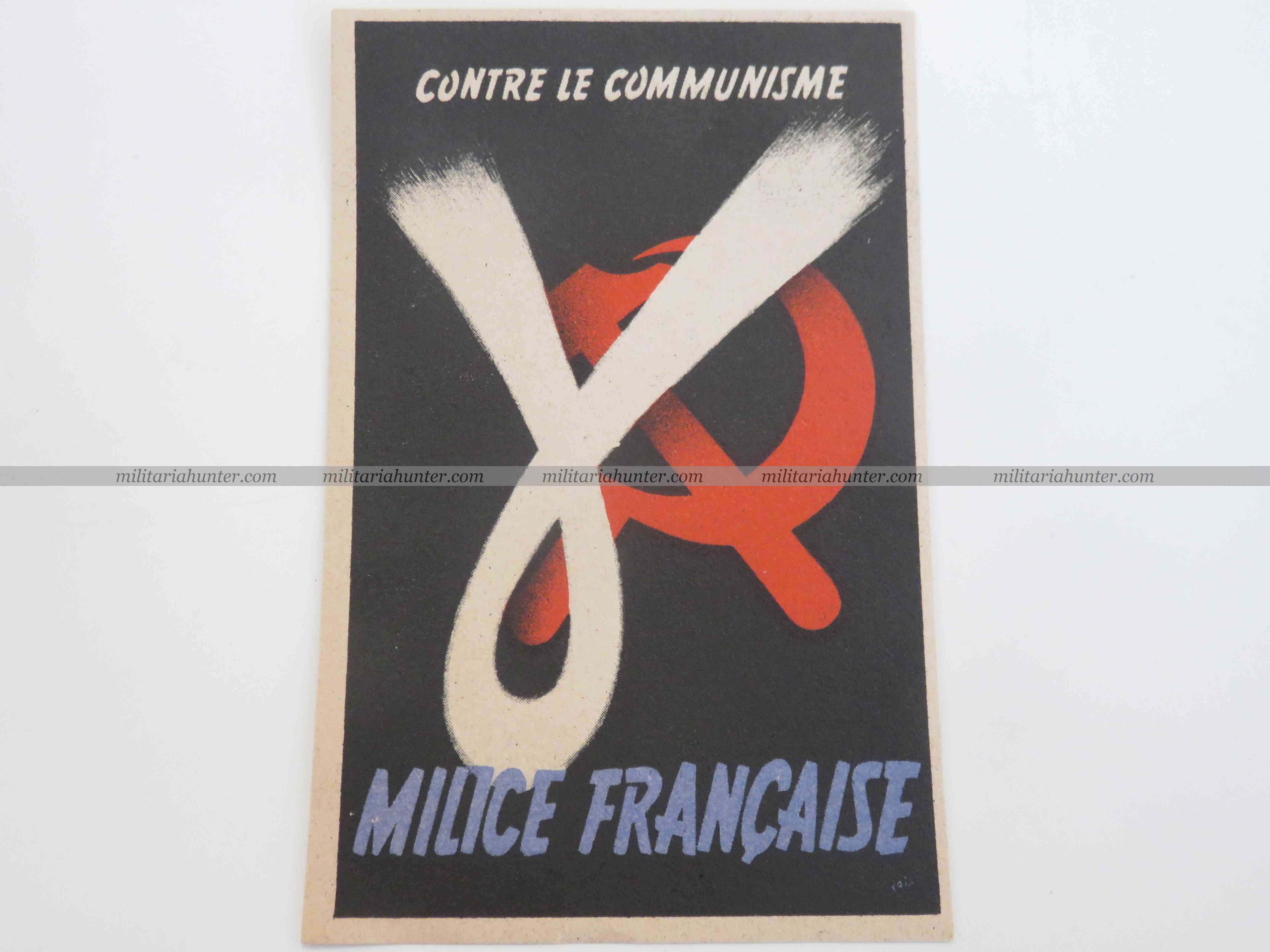 militaria : Tract de la Milice Française