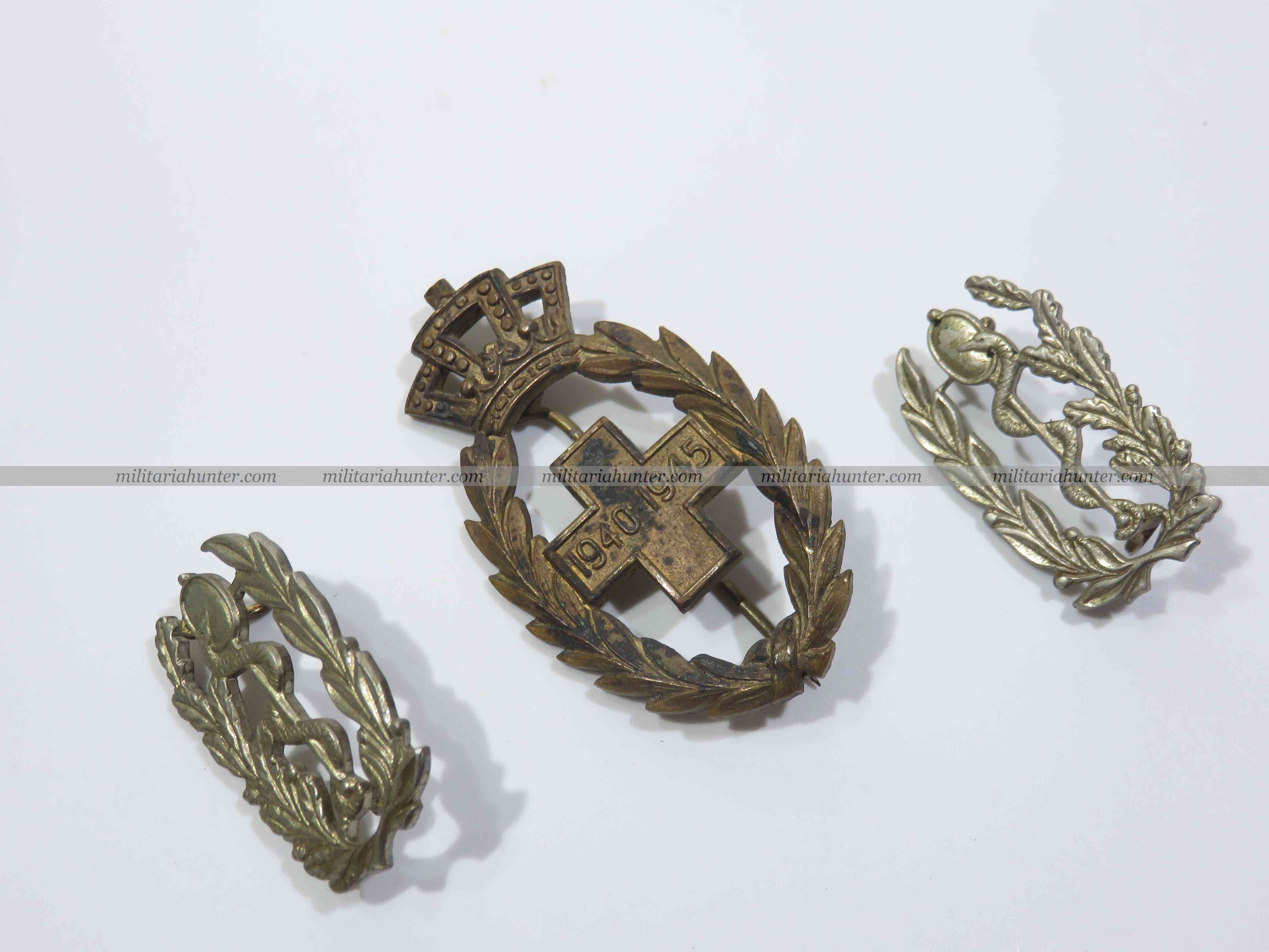Militaria Hunter   Achat Vente Estimation Militaria ww1 ww2 Belgique ww2 / Belgie wo2 insignes de col Médical + médaille croix rouge 1940-19